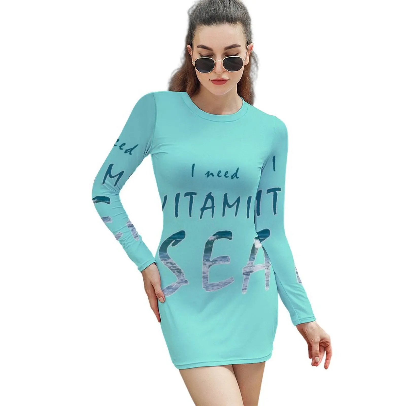 I need Vitamin Sea vacation pun quote Long-Sleeved Sheath Dress evening dress women Long veiled dresses
I need Vitamin Sea vacation pun quote Long-Sleeved Sheath Dress evening dress women Long veiled dresses