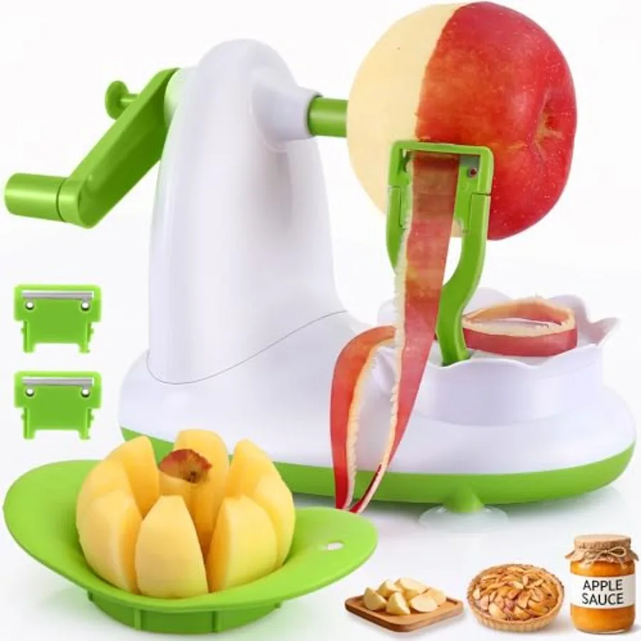 Apple Peeler for Apple Sauce and Pie, 8-Wedge Apple Slicer Corer with Stainless Steel Blades, Upgraded Strong Suction Base, Inc
Apple Peeler for Apple Sauce and Pie, 8-Wedge Apple Slicer Corer with Stainless Steel Blades, Upgraded Strong Suction Base, Inc