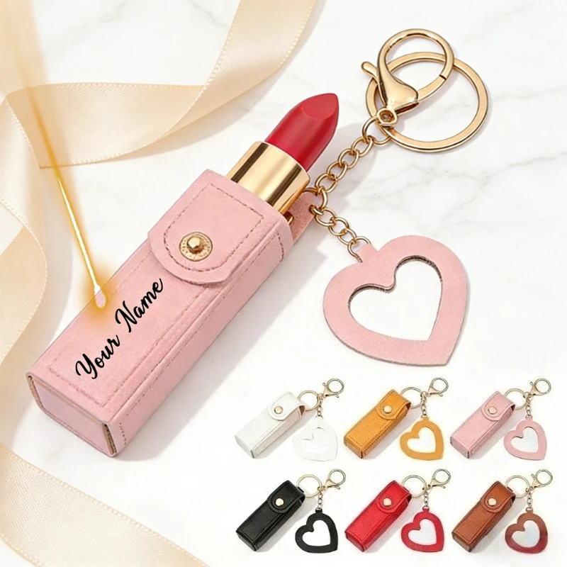 Custom Name Leather Lipstick Bag Keychain with Mirror, Portable Mini Makeup Pouch Lipstick Protective for Women Daily Use & Gift
Custom Name Leather Lipstick Bag Keychain with Mirror, Portable Mini Makeup Pouch Lipstick Protective for Women Daily Use & Gift