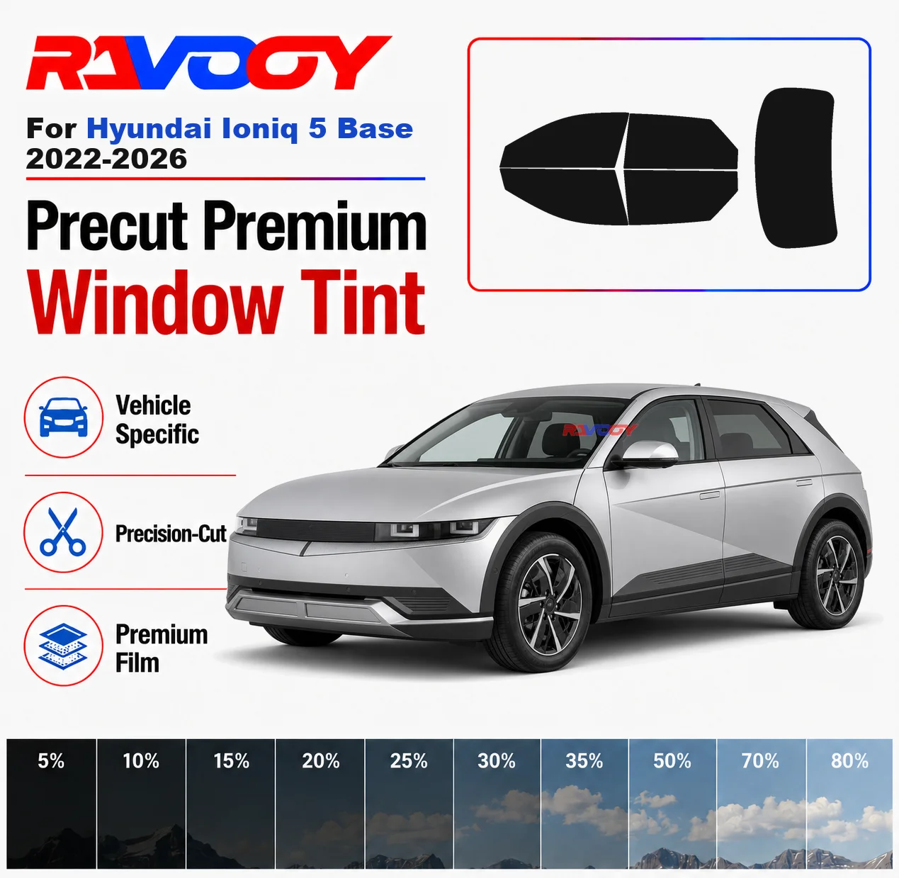 Premium Precut Window Tint Kit Front Rear Windows Rear Windshield For Hyundai Ioniq 5 Base 2022-2026 Car Solar Nano Ceramic Film
Premium Precut Window Tint Kit Front Rear Windows Rear Windshield For Hyundai Ioniq 5 Base 2022-2026 Car Solar Nano Ceramic Film
