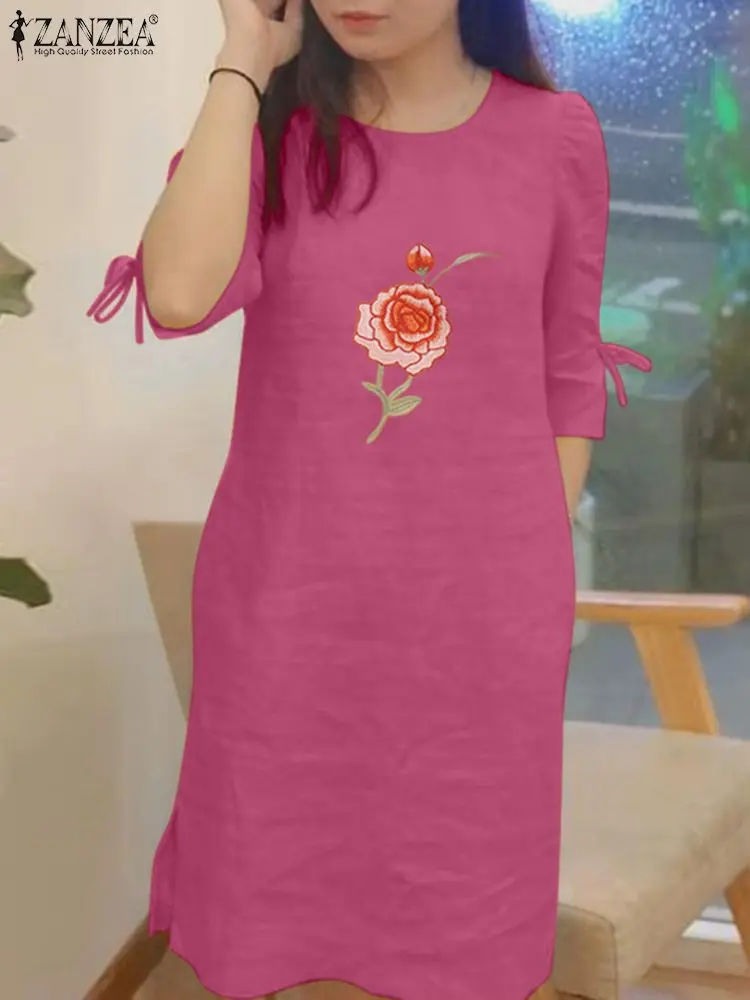 ZANZEA 2024 Summer 3/4 Sleeve Embroidery Dress Women Elegant Floral Sundress Holiday Robe Femme Stylish Work Party Midi Vestidos
ZANZEA 2024 Summer 3/4 Sleeve Embroidery Dress Women Elegant Floral Sundress Holiday Robe Femme Stylish Work Party Midi Vestidos