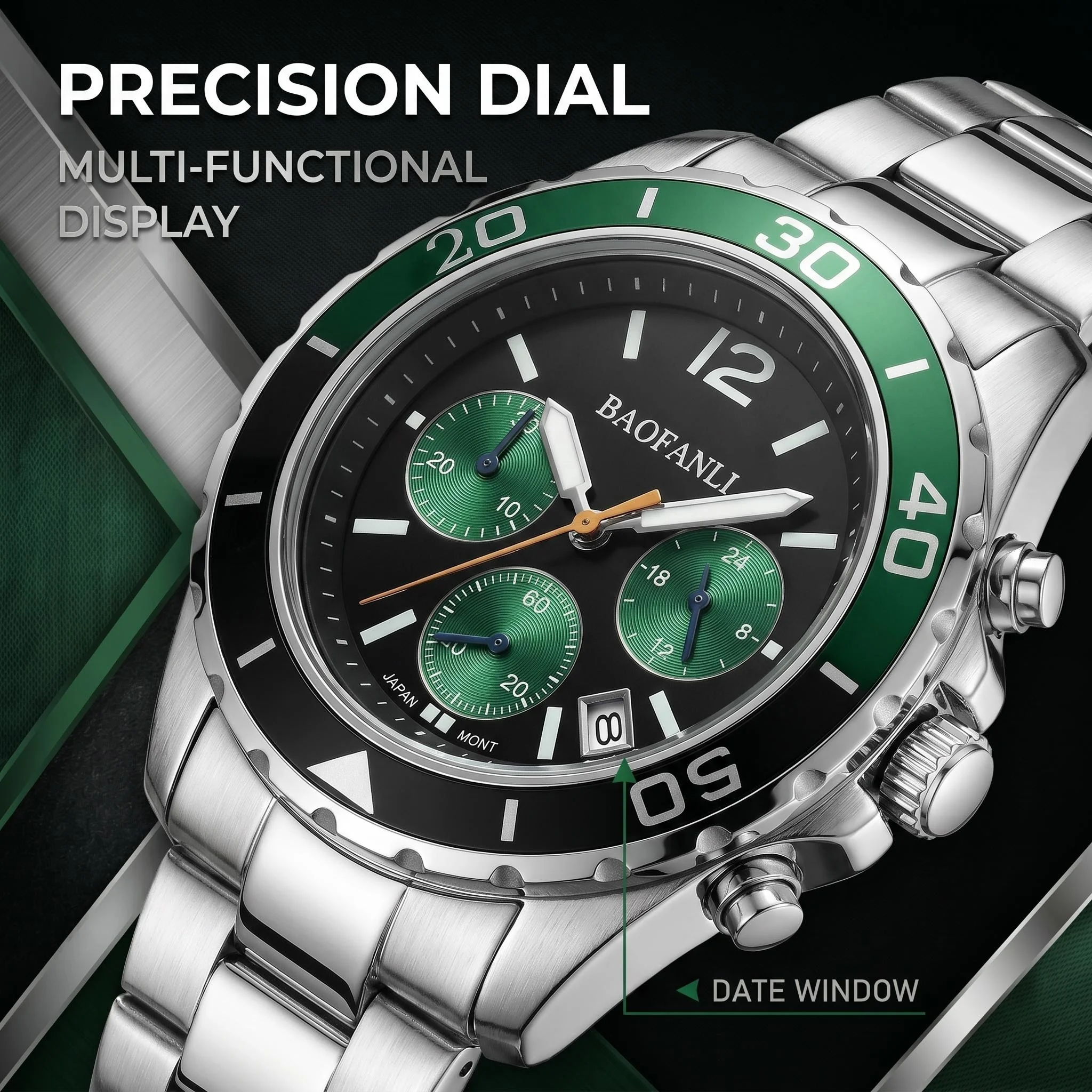Luxury Multifunctional Mens Quartz Watch Water Glow Business Style Diver Series Stainless Steel Leisure Fashion Wristwatch
Luxury Multifunctional Mens Quartz Watch Water Glow Business Style Diver Series Stainless Steel Leisure Fashion Wristwatch