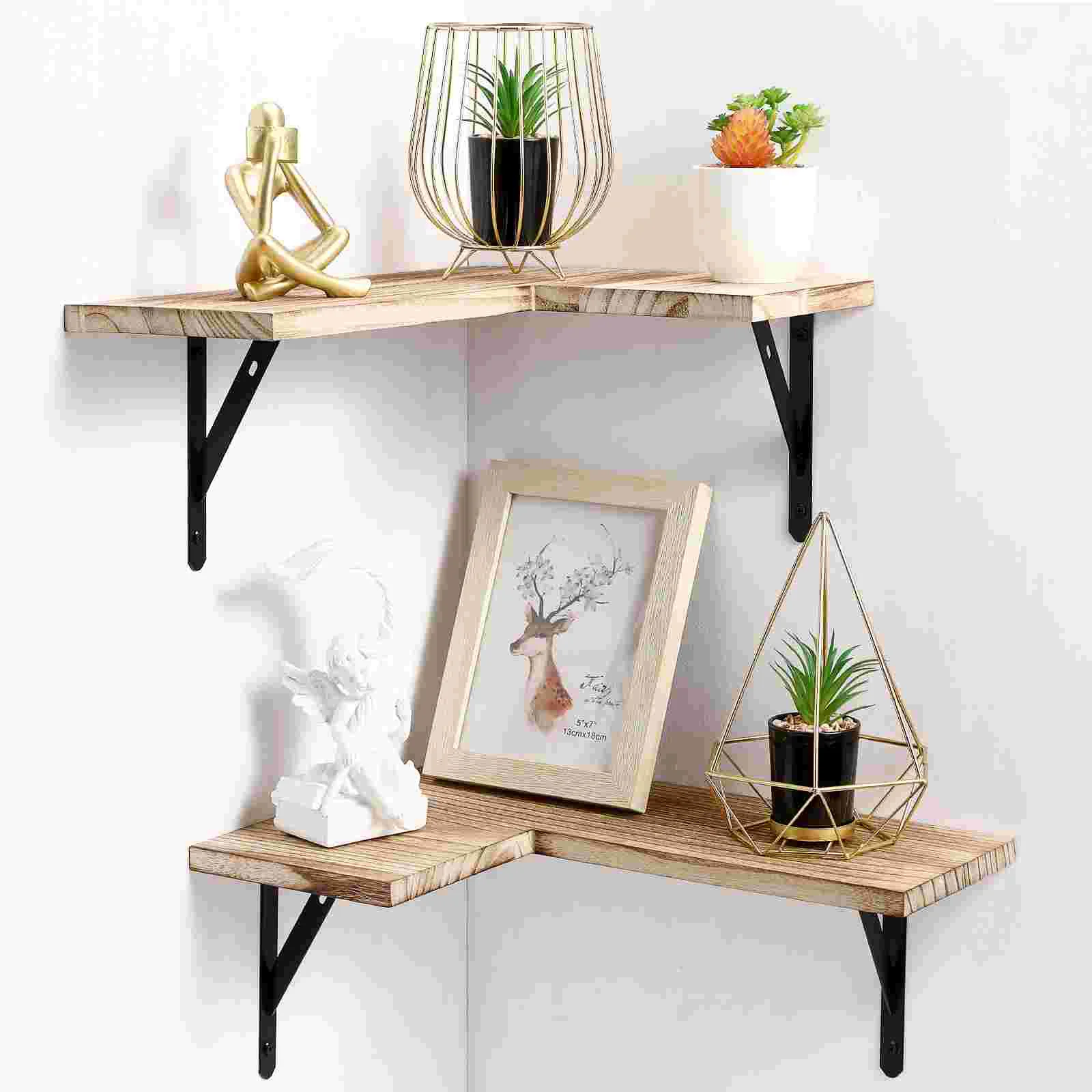 4 Pcs Wooden Board Corner Frame Floating Shelf Display Rack 4-piece Set Light Burnt Color Shelves For Wall Storage Ledge
4 Pcs Wooden Board Corner Frame Floating Shelf Display Rack 4-piece Set Light Burnt Color Shelves For Wall Storage Ledge
