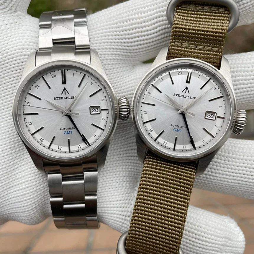 Мужские часы STEELDIVE GMT, 39 мм, автоматические механические наручные часы, серебряный циферблат, 20 бар, водонепроницаемые, с сапфиром, 4 стрелки, NH34, дата 
Мужские часы STEELDIVE GMT, 39 мм, автоматические механические наручные часы, серебряный циферблат, 20 бар, водонепроницаемые, с сапфиром, 4 стрелки, NH34, дата