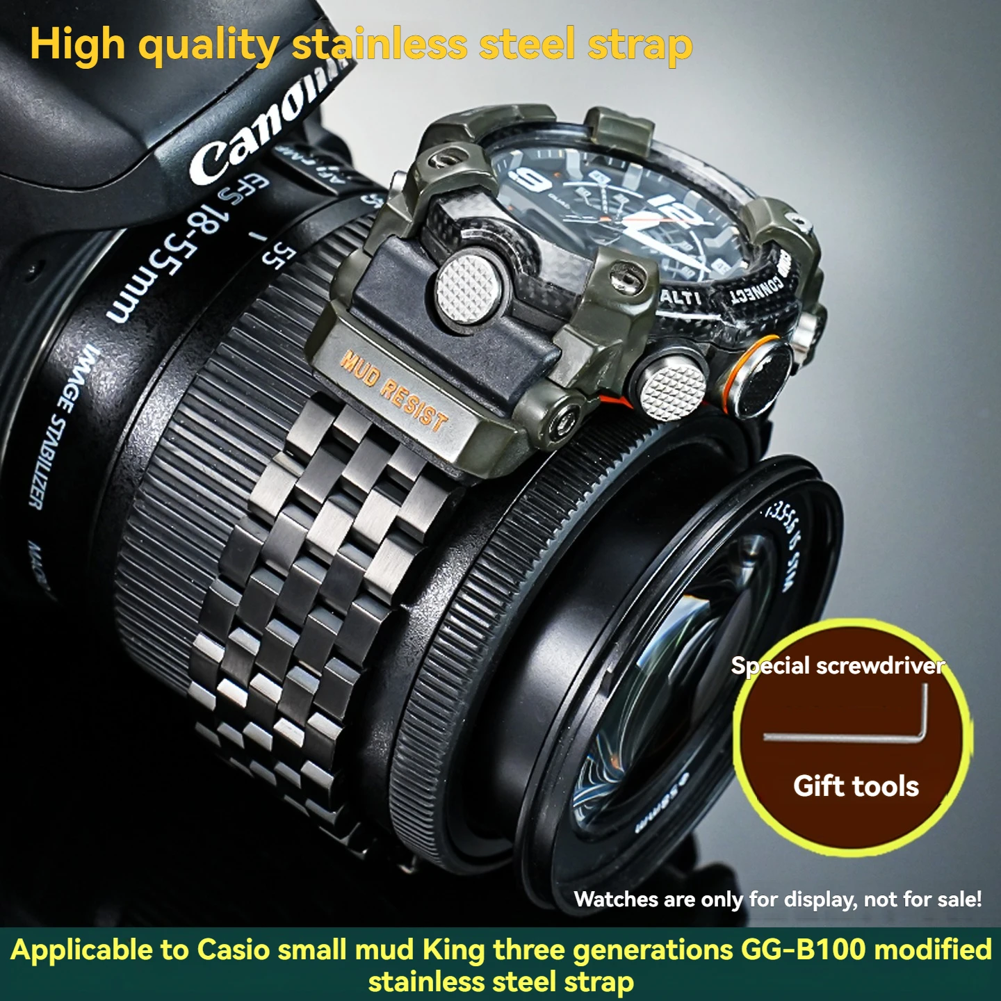 gg-b100 Stainless steel strap for Casio G-SHOCK 5594 GG-B100-1A/1A3 modified watchband new Little Mud King steel bracelet 22mm
gg-b100 Stainless steel strap for Casio G-SHOCK 5594 GG-B100-1A/1A3 modified watchband new Little Mud King steel bracelet 22mm