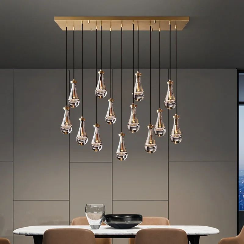 Rain Linear Chandelier LED Glass Island Pendant Hanging Light for Kitchen Modern Waterdrop Dining Room Ceiling Chandelier Lamp
Rain Linear Chandelier LED Glass Island Pendant Hanging Light for Kitchen Modern Waterdrop Dining Room Ceiling Chandelier Lamp