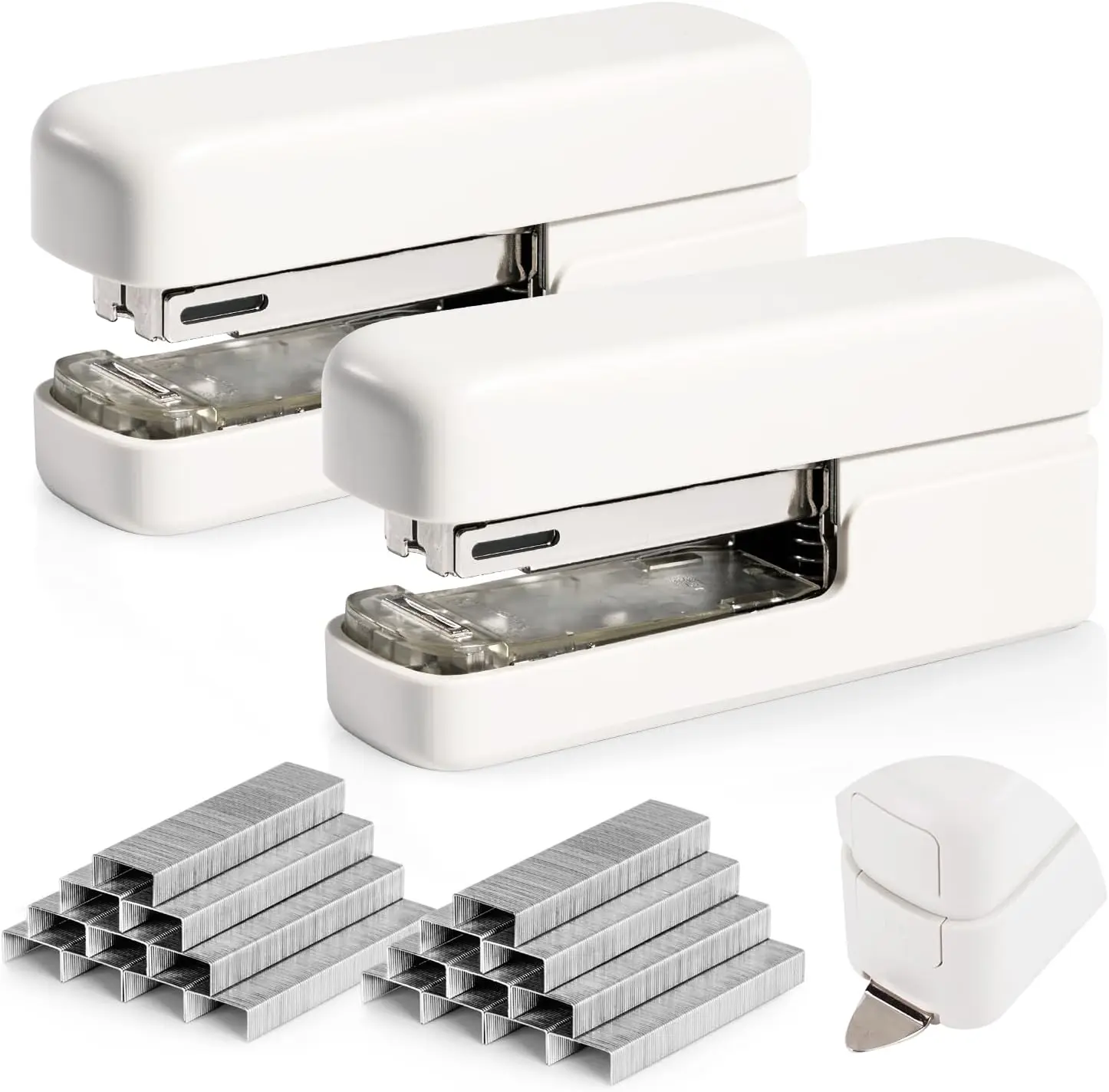 Stapler 2 Pack, Desktop Stapler with Integrated Staple Remover, 45 Sheet Capacity Office Stapler for Home and School, White
Stapler 2 Pack, Desktop Stapler with Integrated Staple Remover, 45 Sheet Capacity Office Stapler for Home and School, White