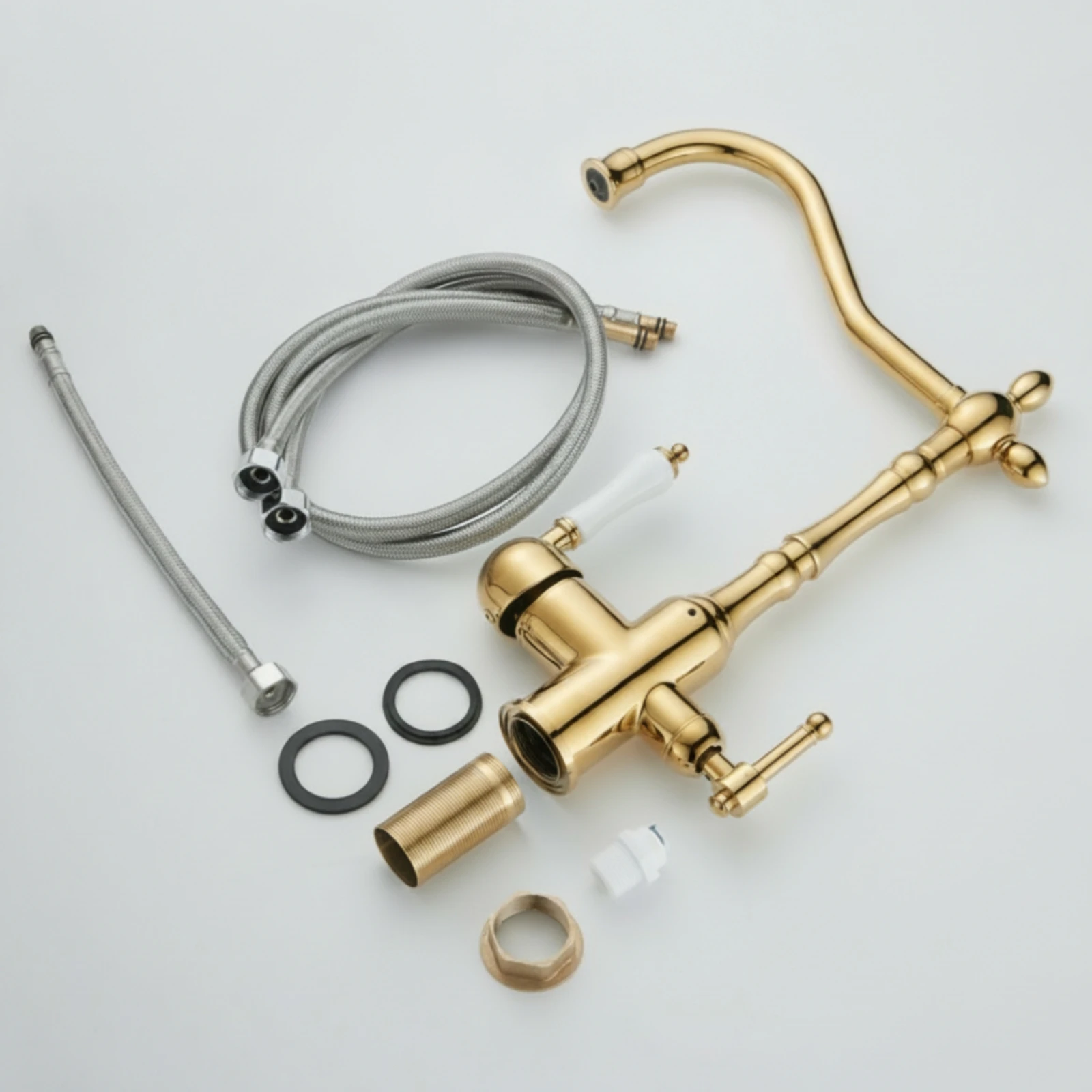 Faucet with Purified Water Connection Vintage-Style Two-in-One Water Kitchen Faucet Tap Single-Hole Deck-Mounted
Faucet with Purified Water Connection Vintage-Style Two-in-One Water Kitchen Faucet Tap Single-Hole Deck-Mounted