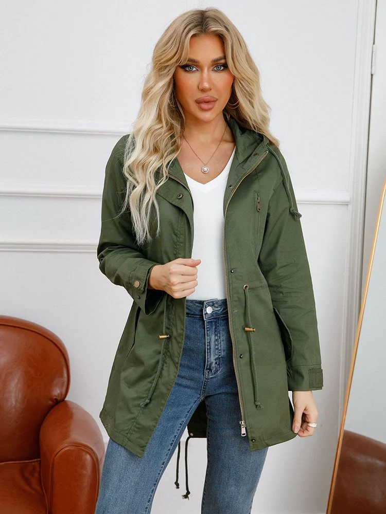 Vintage Office Korea Fashion Hooded Windbreaker Women's Casual Windproof Waterproof Breathable Jacket Women Outdoor Trench Coats
Vintage Office Korea Fashion Hooded Windbreaker Women's Casual Windproof Waterproof Breathable Jacket Women Outdoor Trench Coats
