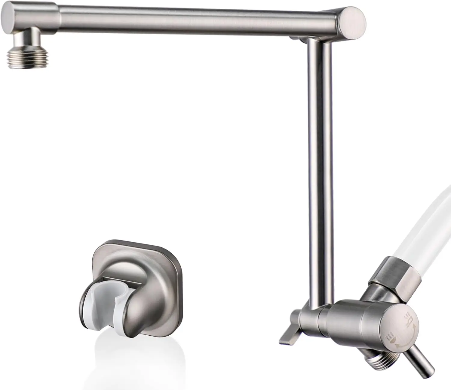 13" Adjustable Shower Arm with 3-Way Diverter & Handheld Holder, G1/2 Thread, Brushed Nickel
13" Adjustable Shower Arm with 3-Way Diverter & Handheld Holder, G1/2 Thread, Brushed Nickel