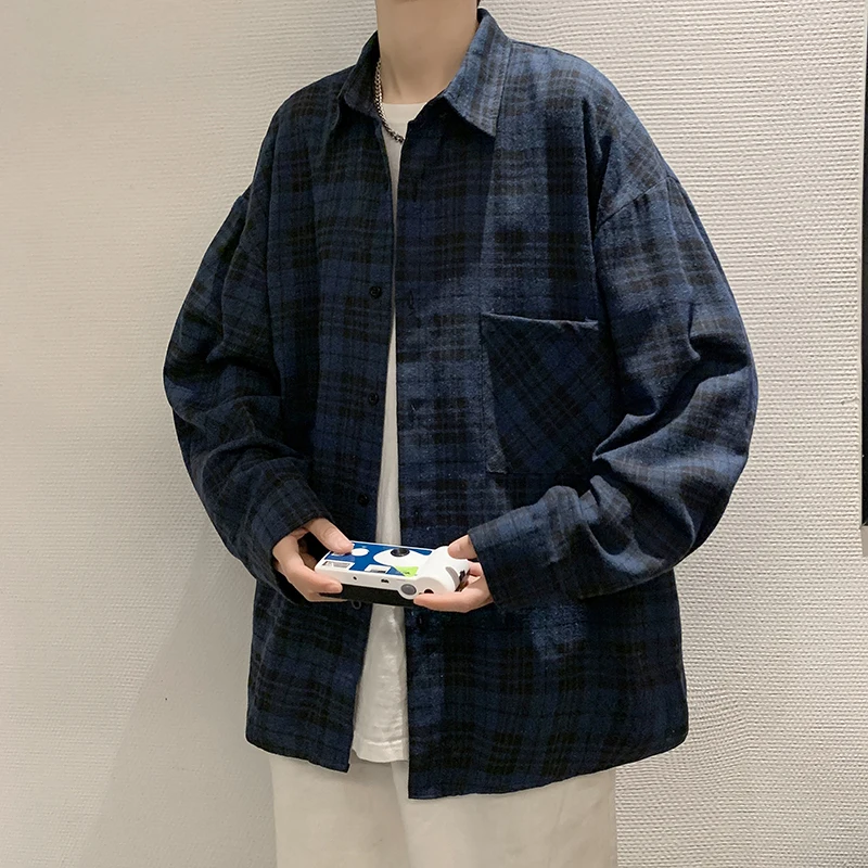 2022 Harajuku Plaid Shirt Men Hip Hop Checked Shirt High Quality Spring Autumn New Oversize Streetwear Retro Blouses Tops L03
2022 Harajuku Plaid Shirt Men Hip Hop Checked Shirt High Quality Spring Autumn New Oversize Streetwear Retro Blouses Tops L03