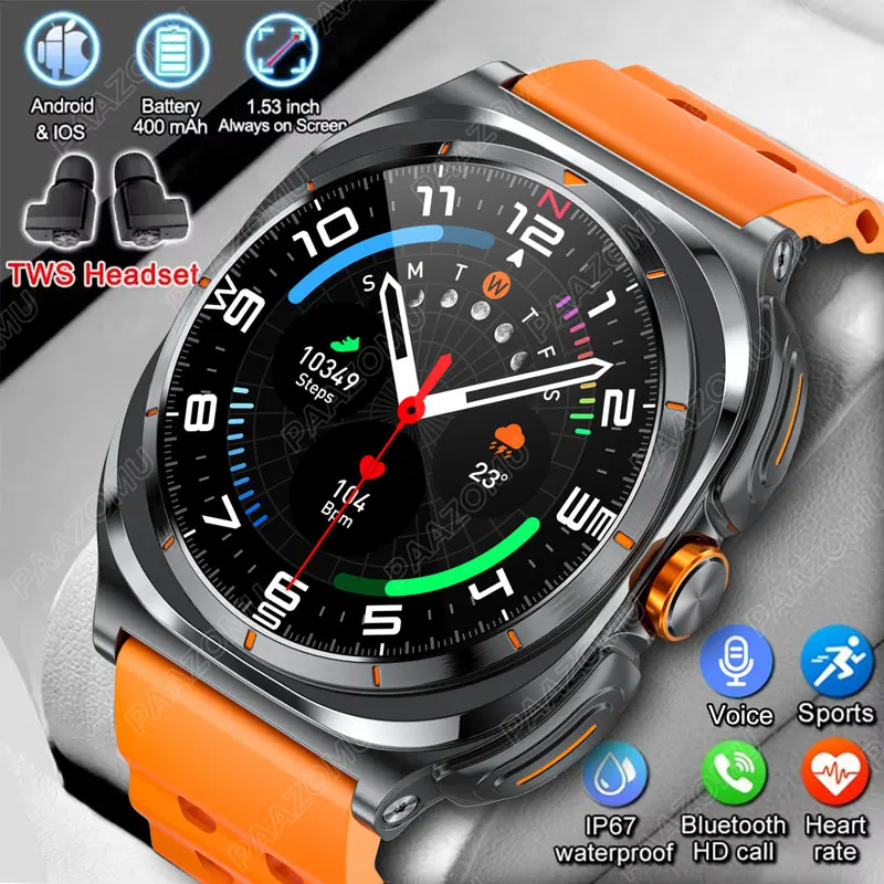 2025 New 2 in 1 Smart Watch For Samsung Galaxy Watch 7 Ultra With Wireless Headset Bluetooth Call Outdoor Sport Music Smartwatch
2025 New 2 in 1 Smart Watch For Samsung Galaxy Watch 7 Ultra With Wireless Headset Bluetooth Call Outdoor Sport Music Smartwatch