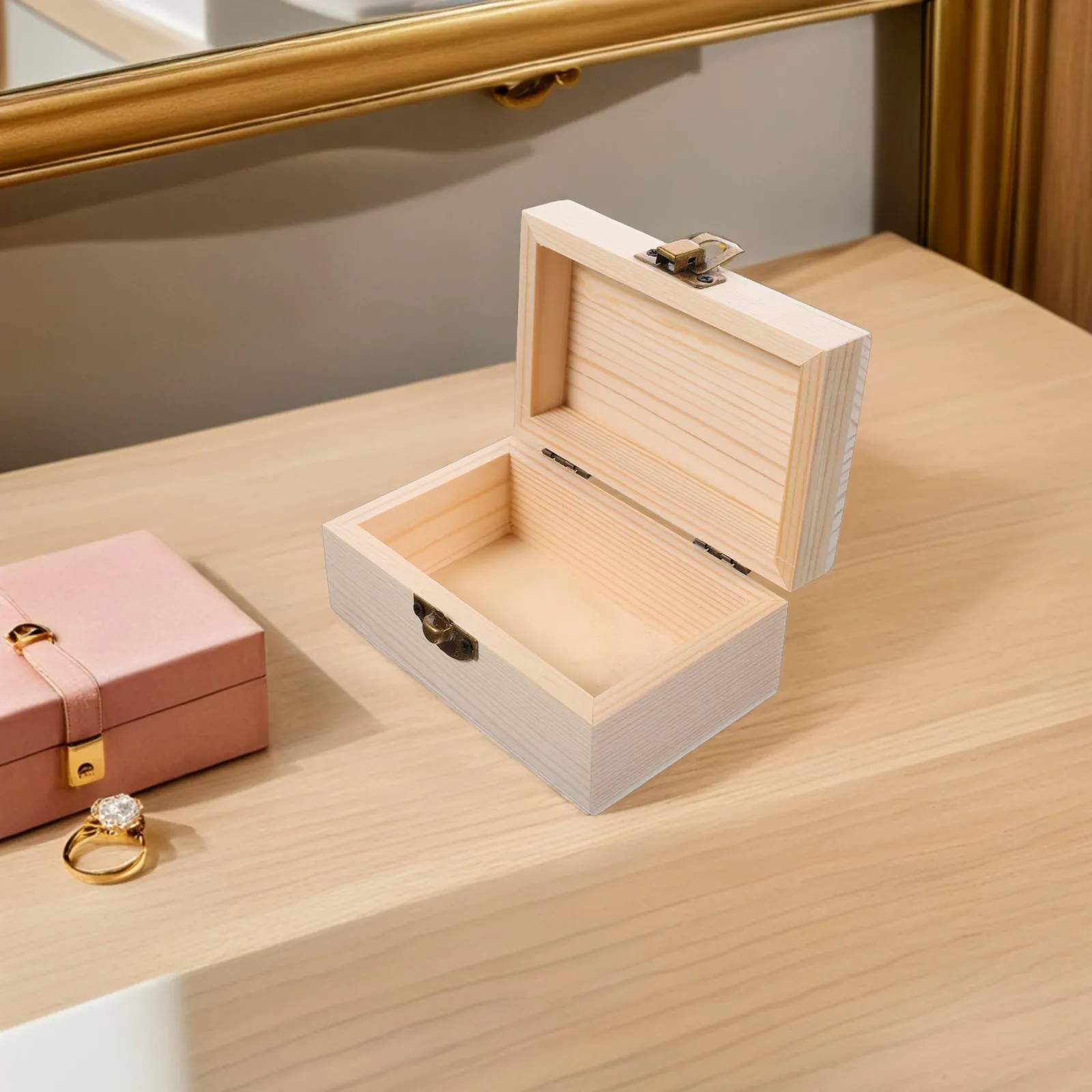 2Pcs Pine Wood Jewelry Box Unfinished Small Hinged Lid DIY Craft Storage Chest Rustic Keepsake Present Treasure Chest 11x7x5cm
2Pcs Pine Wood Jewelry Box Unfinished Small Hinged Lid DIY Craft Storage Chest Rustic Keepsake Present Treasure Chest 11x7x5cm