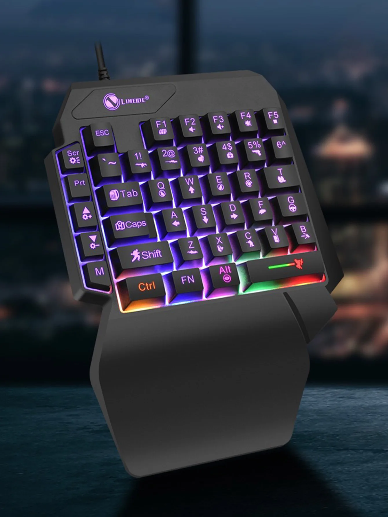 Mechanical one-handed light game wired keyboard, radium engraving characters, engineering hand support
Mechanical one-handed light game wired keyboard, radium engraving characters, engineering hand support