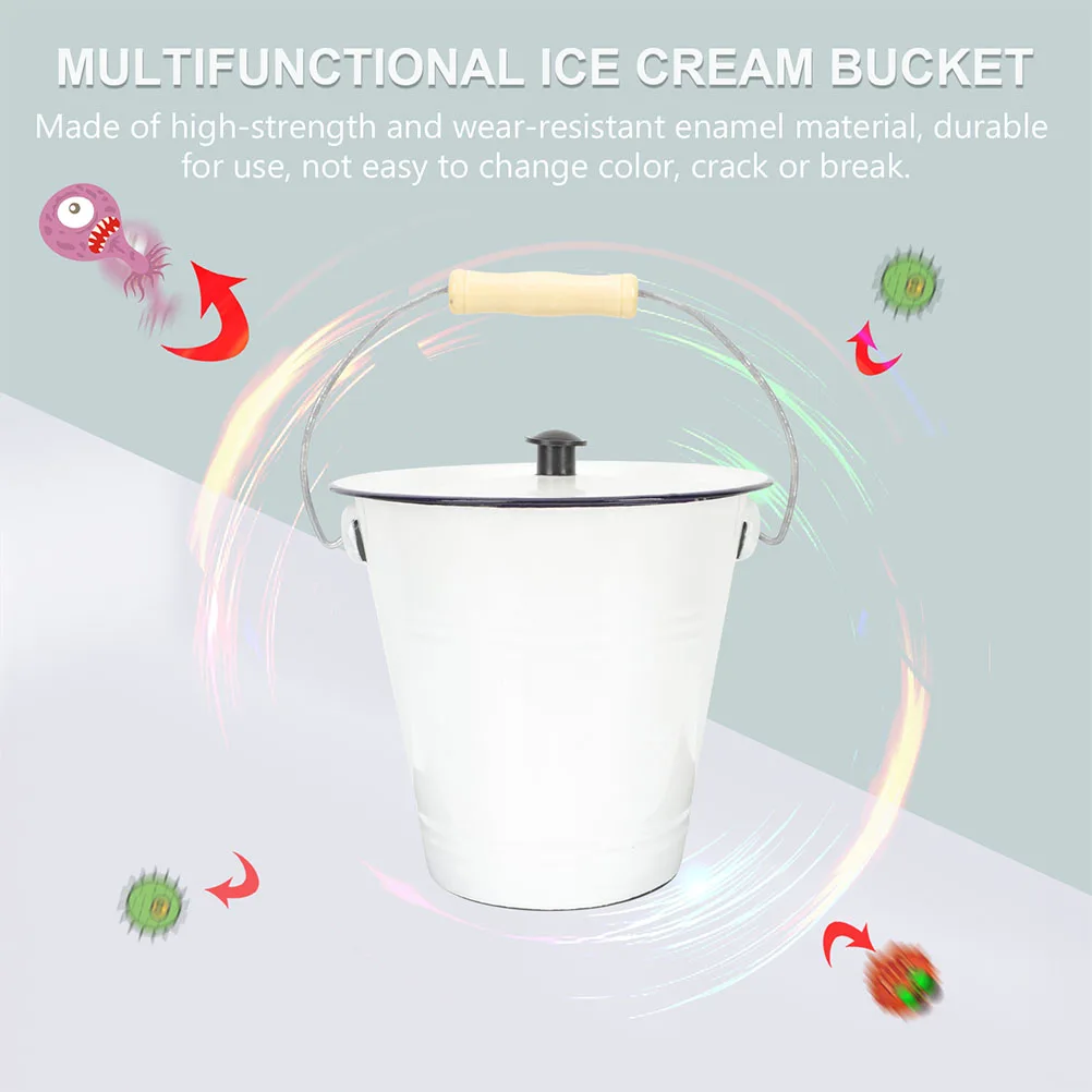 Enamel Bucket Containers for Milk Transport Storage with Lid 5L White Metal Pail Can Home Commercial Use
Enamel Bucket Containers for Milk Transport Storage with Lid 5L White Metal Pail Can Home Commercial Use