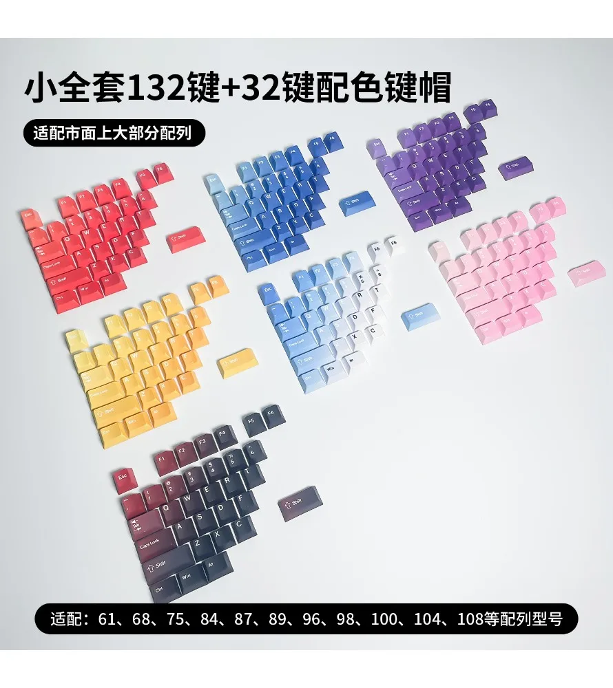 Keycap 164 keys add thermal sublimation transparent gradual change PC transparent full set boxed PC + PBT material sky
Keycap 164 keys add thermal sublimation transparent gradual change PC transparent full set boxed PC + PBT material sky