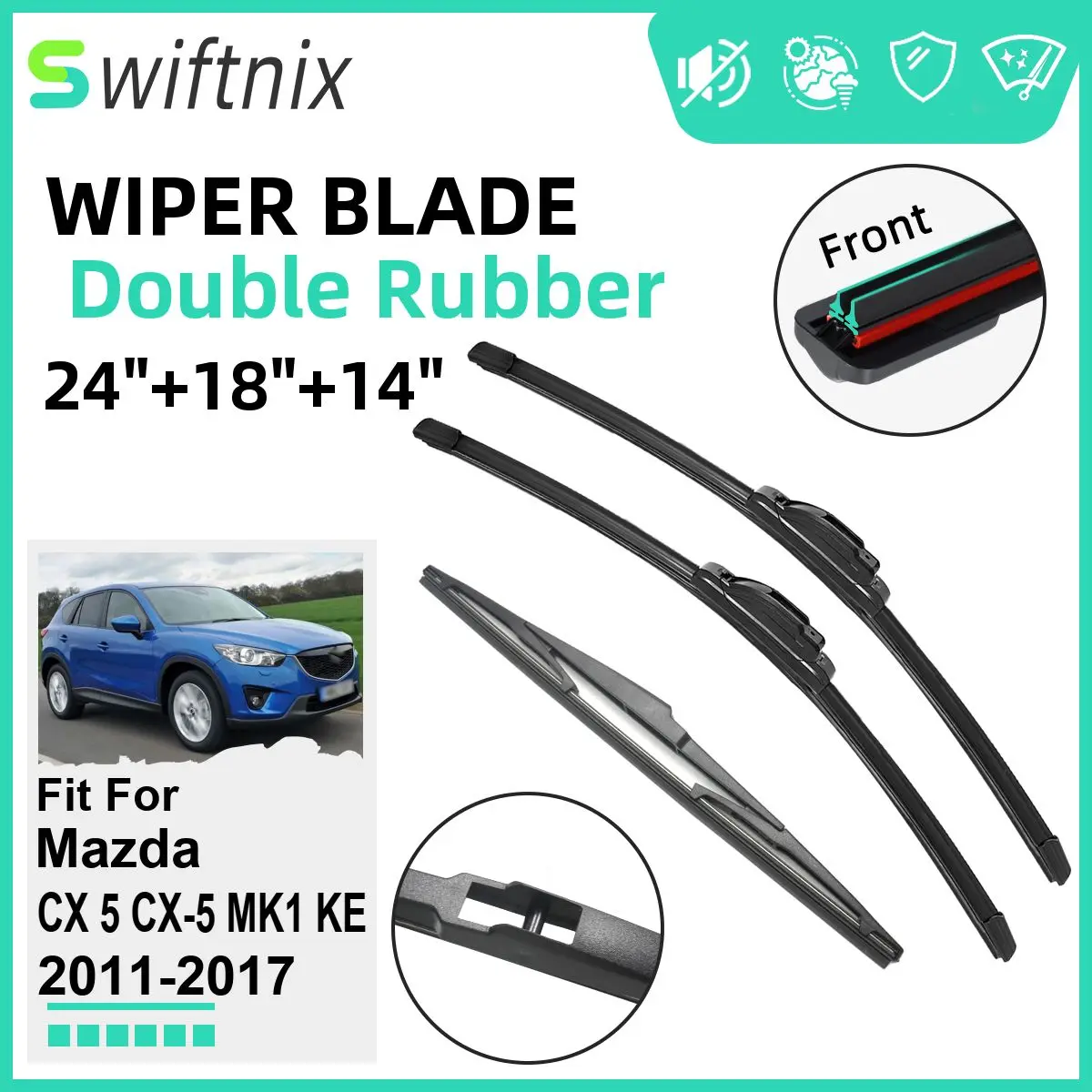 Двойные резиновые автомобильные дворники для Mazda CX 5 CX-5 MK1 KE 2011-2017, стеклоочистители, резиновые автомобильные аксессуары 2014 2015 2016 2017
Двойные резиновые автомобильные дворники для Mazda CX 5 CX-5 MK1 KE 2011-2017, стеклоочистители, резиновые автомобильные аксессуары 2014 2015 2016 2017