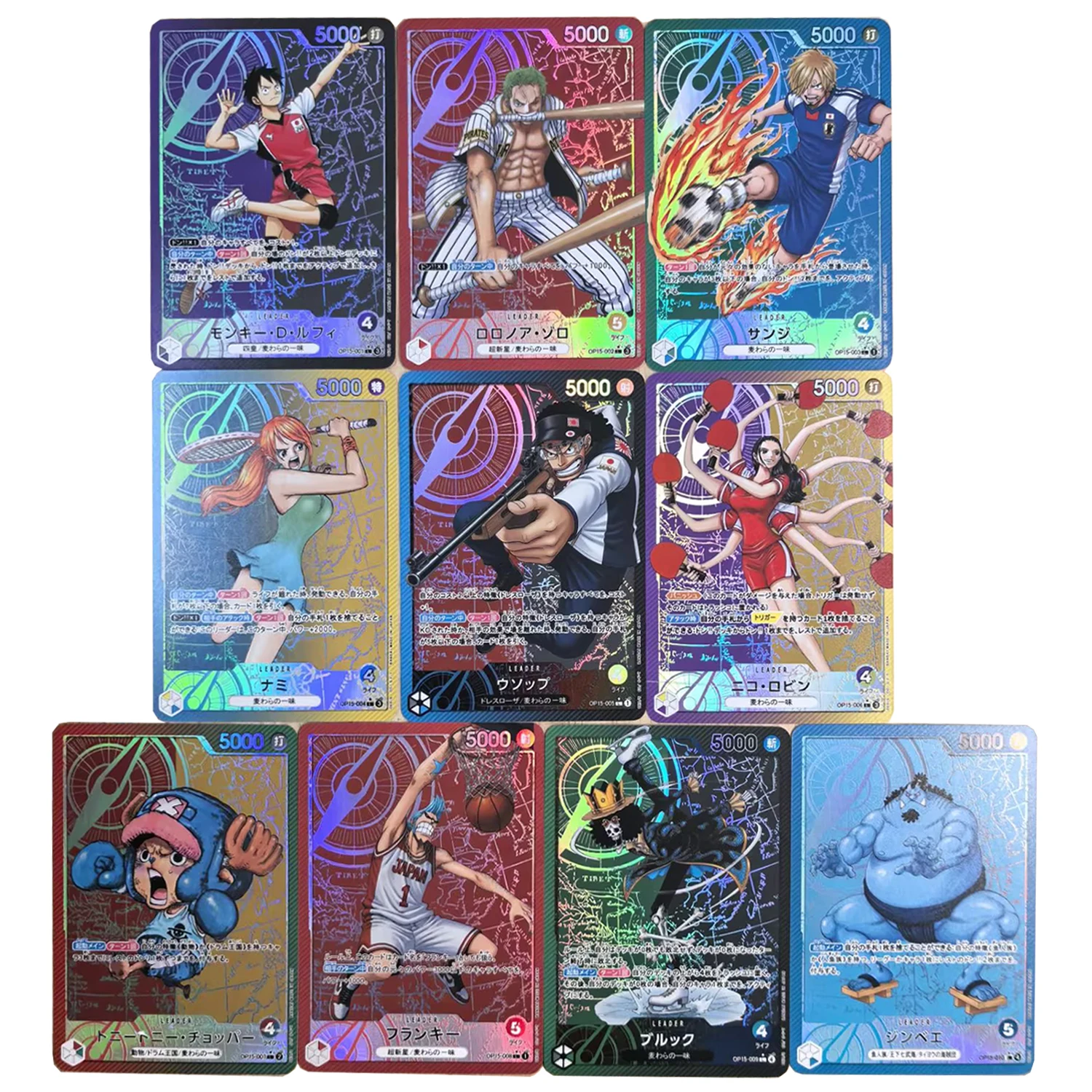10Pcs/set Diy Self Made One Piece Football Luffy Collection Card Color Flash Opcg Leader Roronoa Zoro Anime Cards Gift Toys
10Pcs/set Diy Self Made One Piece Football Luffy Collection Card Color Flash Opcg Leader Roronoa Zoro Anime Cards Gift Toys