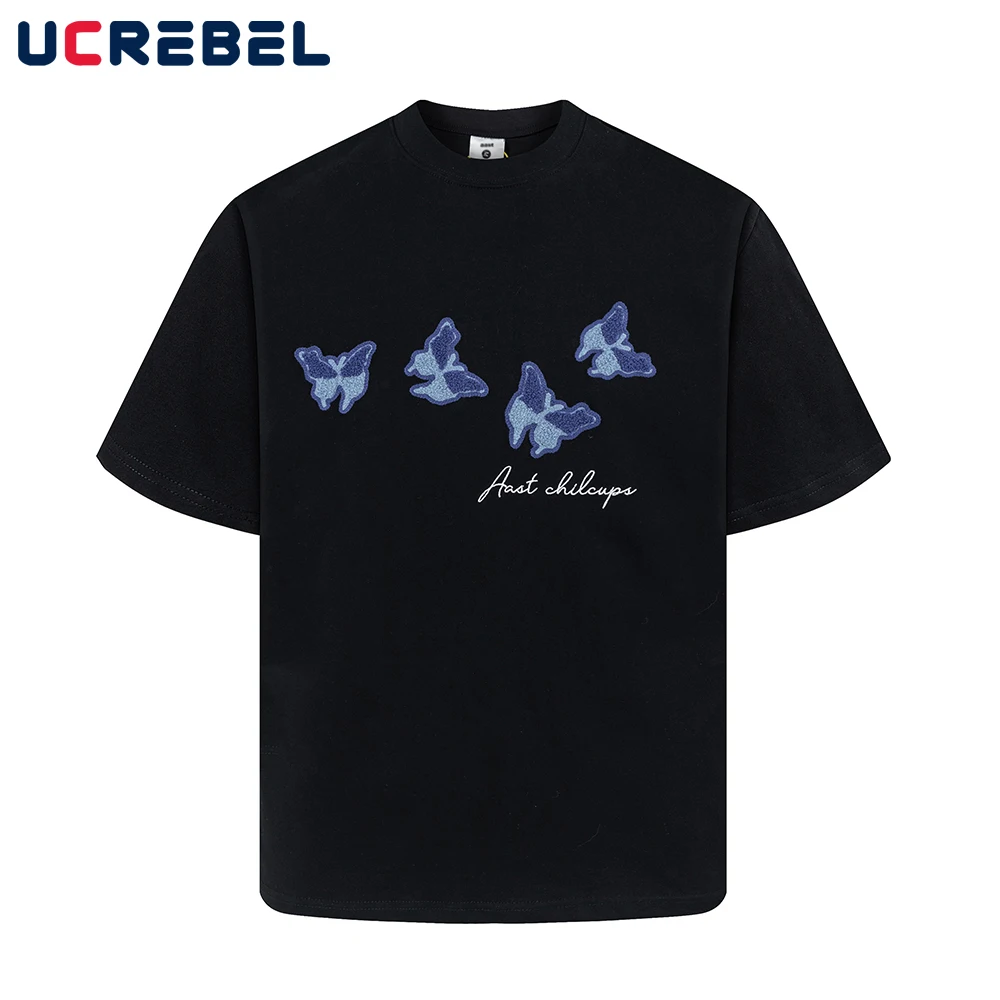 Butterfly Embroidery Short Sleeve T-shirt Mens Y2k High Street Summer Crew Neck Half-Sleeve Loose Cotton Tee Men
Butterfly Embroidery Short Sleeve T-shirt Mens Y2k High Street Summer Crew Neck Half-Sleeve Loose Cotton Tee Men