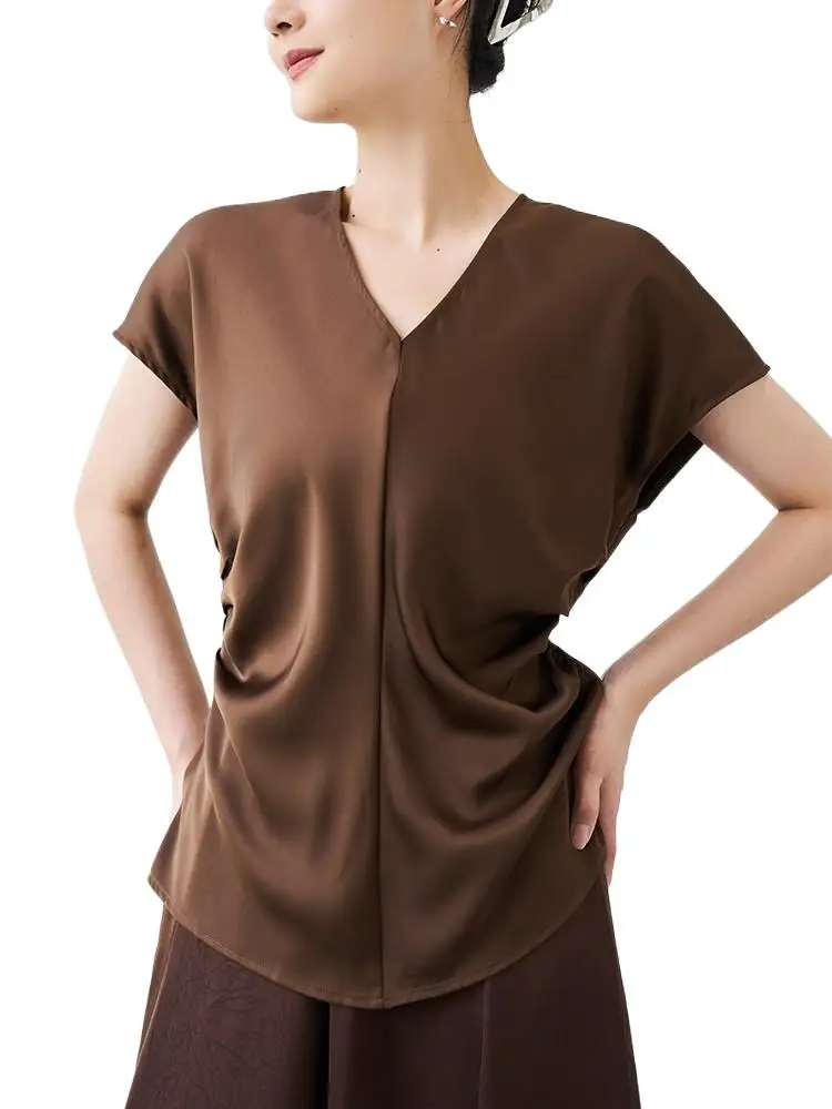 Fashion Street Slik Blouse M-6XL Black Shirt Summer Women Elegant Vintage Acetate Satin Tops Bottoming V-neck Short Sleeve Tees
Fashion Street Slik Blouse M-6XL Black Shirt Summer Women Elegant Vintage Acetate Satin Tops Bottoming V-neck Short Sleeve Tees