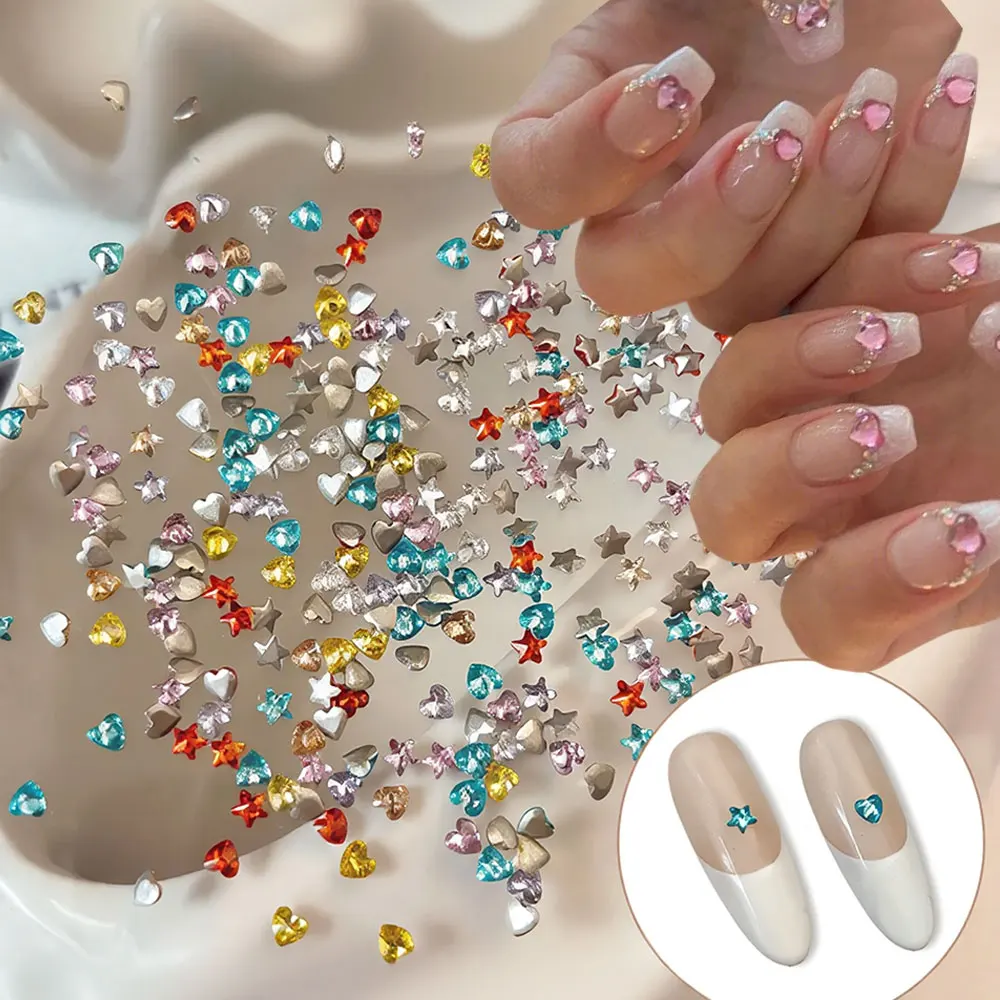 50pcsDazzling Zircon Pink Blue Clear Yellow Heart Star Nail Rhinestones Shiny Mini Heart Star Nail Diamond Flatback Nail Decor
50pcsDazzling Zircon Pink Blue Clear Yellow Heart Star Nail Rhinestones Shiny Mini Heart Star Nail Diamond Flatback Nail Decor