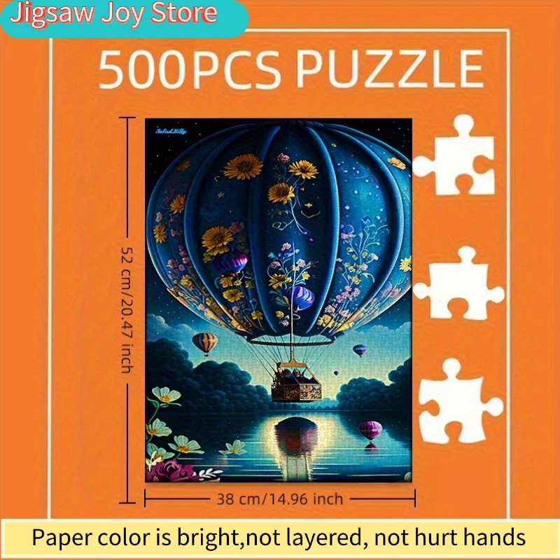 Пазл на 500/1000 элементов, DIY-головоломка из бумаги с дизайном «Воздушный шар, звездное небо и цветы», из плотного белого картона, подходит для творчества
Пазл на 500/1000 элементов, DIY-головоломка из бумаги с дизайном «Воздушный шар, звездное небо и цветы», из плотного белого картона, подходит для творчества