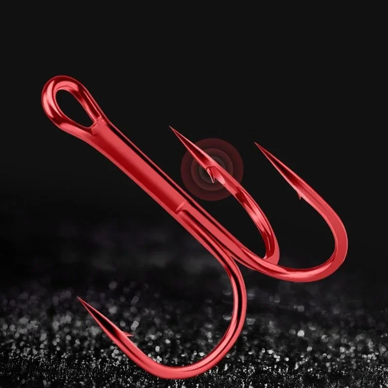 Sea. Yolo 10Pcs Fishing Hooks 1#-12# Red Barbed Triple FISHHOOK Overstriking Fishing Tackle High Carbon Steel Treble Hooks 
Sea. Yolo 10Pcs Fishing Hooks 1#-12# Red Barbed Triple FISHHOOK Overstriking Fishing Tackle High Carbon Steel Treble Hooks