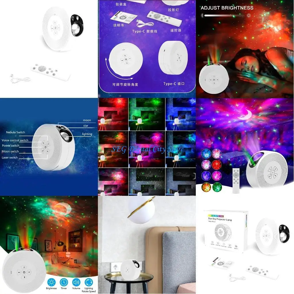 U75B Creative Star Projection Lamp with Remote Control & Differnt Lighting Effects