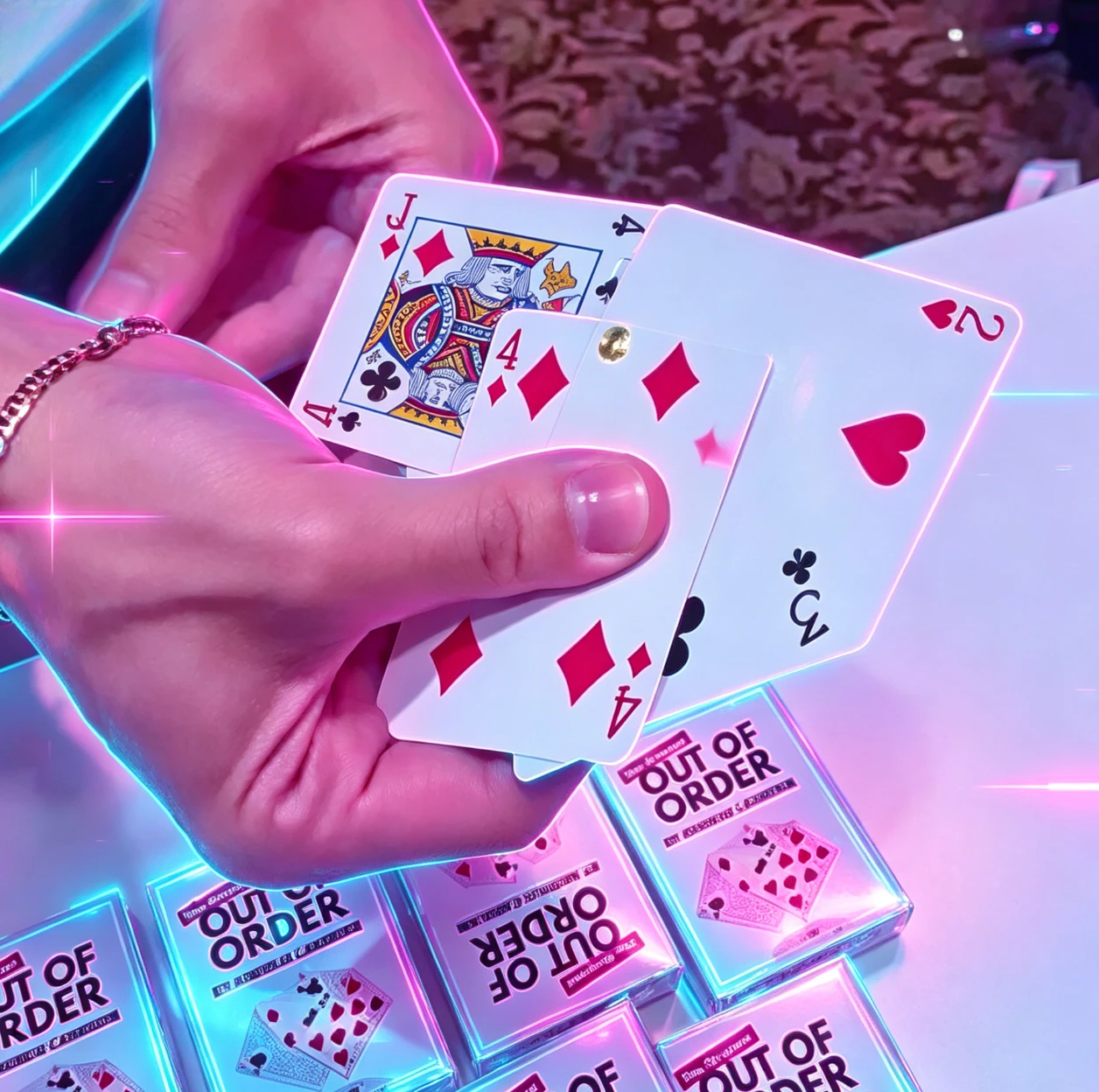 Out of Order Card Magic Trick by Angelo Riveted Cards Swapped Close Up Stage Street Visual Illusion Gimmick Prop
Out of Order Card Magic Trick by Angelo Riveted Cards Swapped Close Up Stage Street Visual Illusion Gimmick Prop