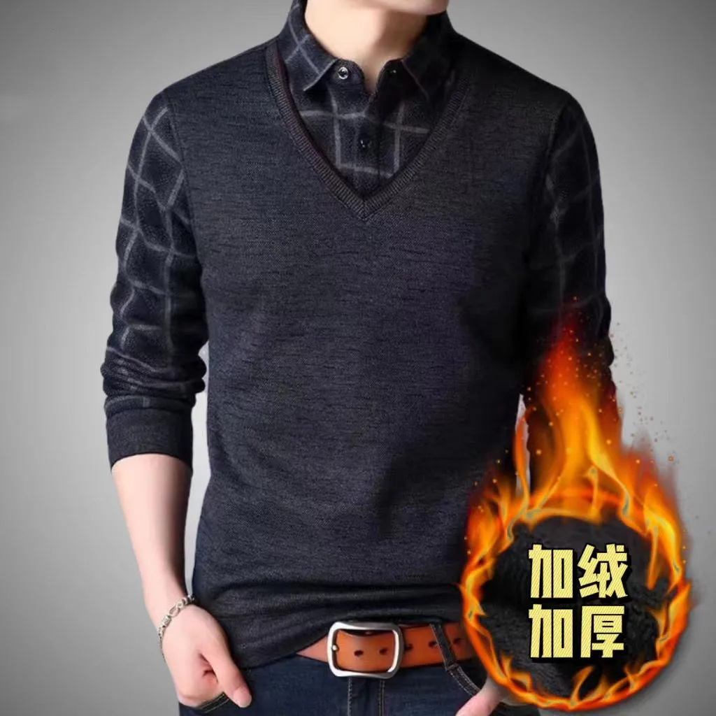 Новый осенне-зимний мужской флисовый свитер с воротником-рубашкой, модный толстый теплый свитер с сетчатым принтом 2025 года, мужской бархатный пуловер, свитер
Новый осенне-зимний мужской флисовый свитер с воротником-рубашкой, модный толстый теплый свитер с сетчатым принтом 2025 года, мужской бархатный пуловер, свитер