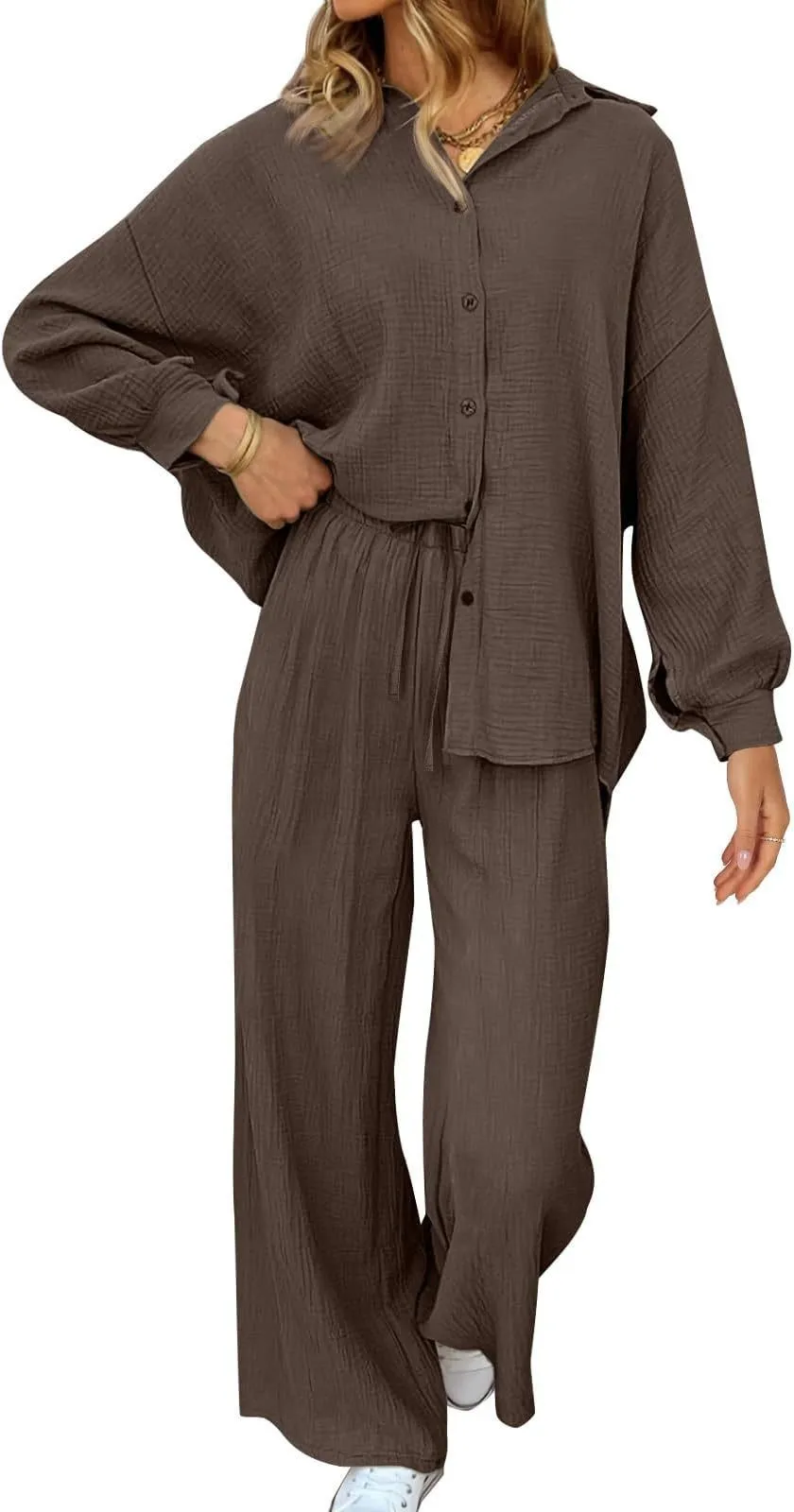 Women's Pure Cotton Linen Shirt Trousers Suit Casual Loose Single-breasted Top Wide-leg Pants 2025 Summer New Career Streetwear
Women's Pure Cotton Linen Shirt Trousers Suit Casual Loose Single-breasted Top Wide-leg Pants 2025 Summer New Career Streetwear