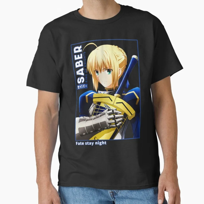 Saber 80s vintage Manga Fate stay night video game Anime T shirt for men 100% cotton print Large size gift tops S-6XL 
Saber 80s vintage Manga Fate stay night video game Anime T shirt for men 100% cotton print Large size gift tops S-6XL