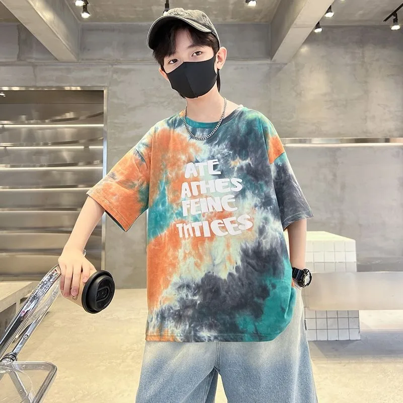 Новая футболка для мальчиков 2026 года с коротким рукавом и принтом тай-дай, 100% хлопок, летняя одежда для малышей, модный летний топ
Новая футболка для мальчиков 2026 года с коротким рукавом и принтом тай-дай, 100% хлопок, летняя одежда для малышей, модный летний топ