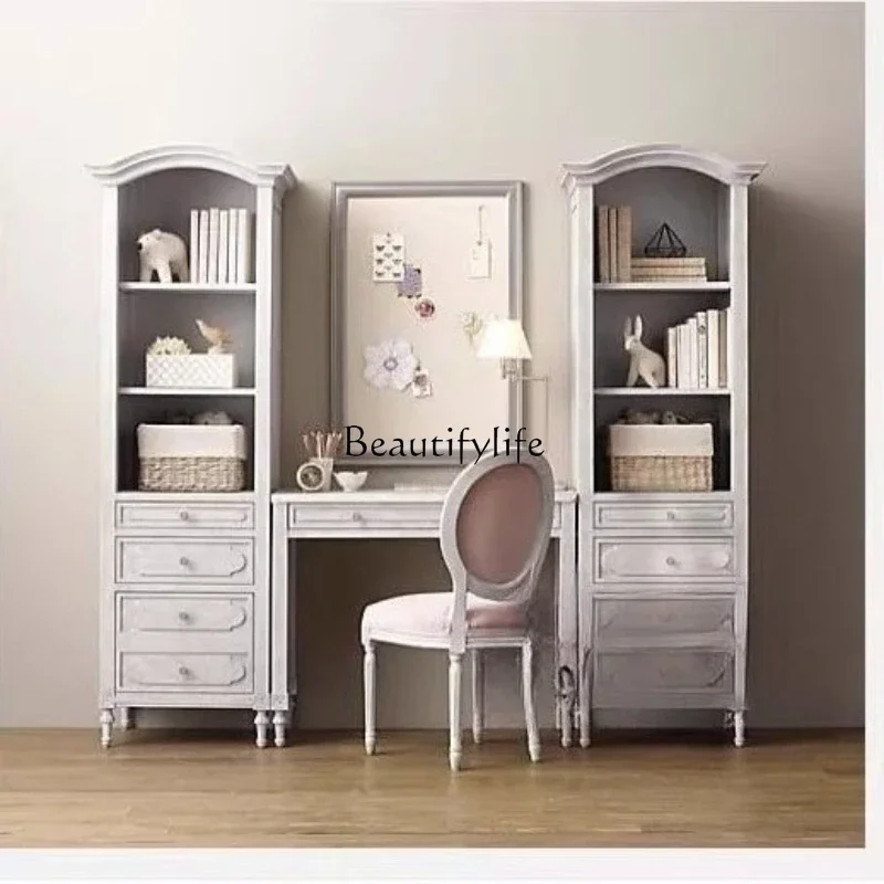 ls04American Country Desk Bookshelf Combination, European Retro Computer Desk Study Table
ls04American Country Desk Bookshelf Combination, European Retro Computer Desk Study Table