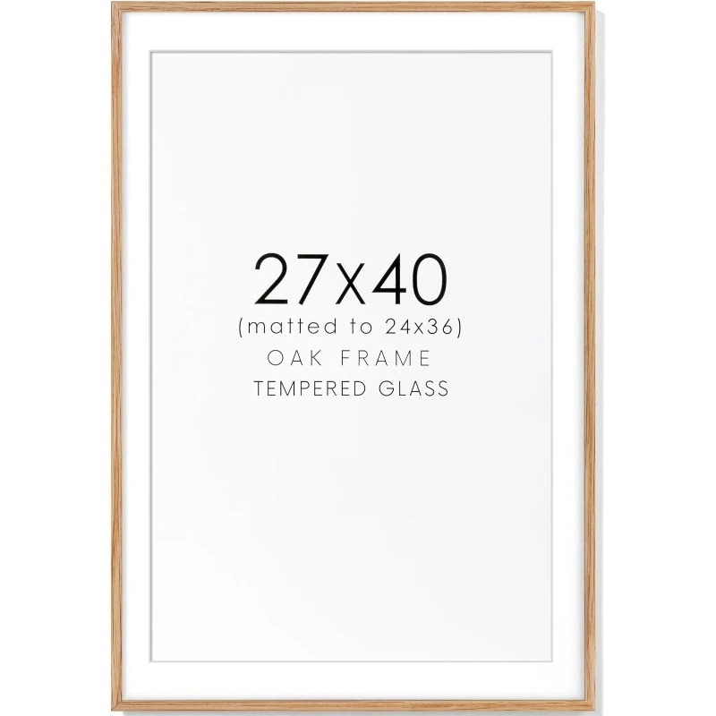 27x40 Picture Frame, Solid Oak Wood 27x40 Poster Frame for Wall, 27 x 40 Frame with Tempered Real Glass, 27x40 Frame with Mat
27x40 Picture Frame, Solid Oak Wood 27x40 Poster Frame for Wall, 27 x 40 Frame with Tempered Real Glass, 27x40 Frame with Mat