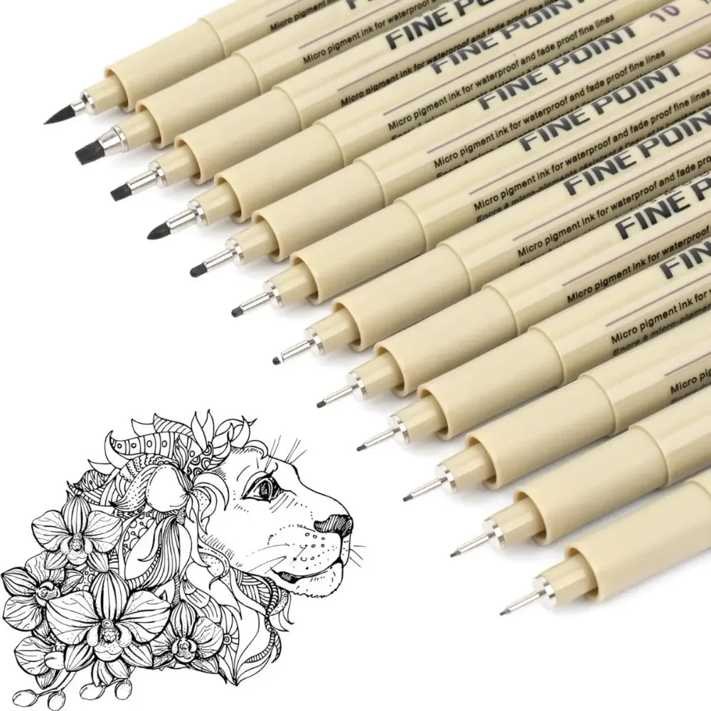 12 Pack Precision Black Micro-Pen Fineliner Ink Pens Waterproof Archival Ink for Drawing Artist Illustration Multiliner DIY Gift
12 Pack Precision Black Micro-Pen Fineliner Ink Pens Waterproof Archival Ink for Drawing Artist Illustration Multiliner DIY Gift