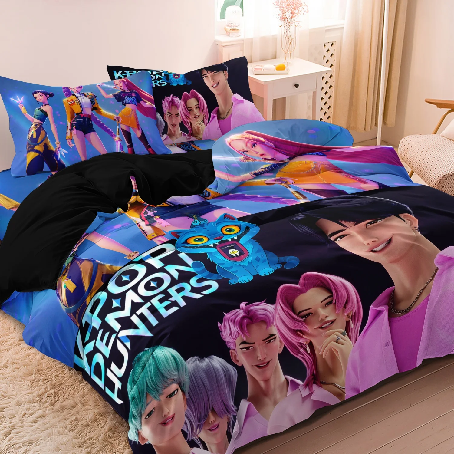 3pcs K-Pop Demon Hunters Print coreless Bedding Set Multi Sized Bedding Dormitory duvet Cover, Soft Decoration, Machine Washable
3pcs K-Pop Demon Hunters Print coreless Bedding Set Multi Sized Bedding Dormitory duvet Cover, Soft Decoration, Machine Washable