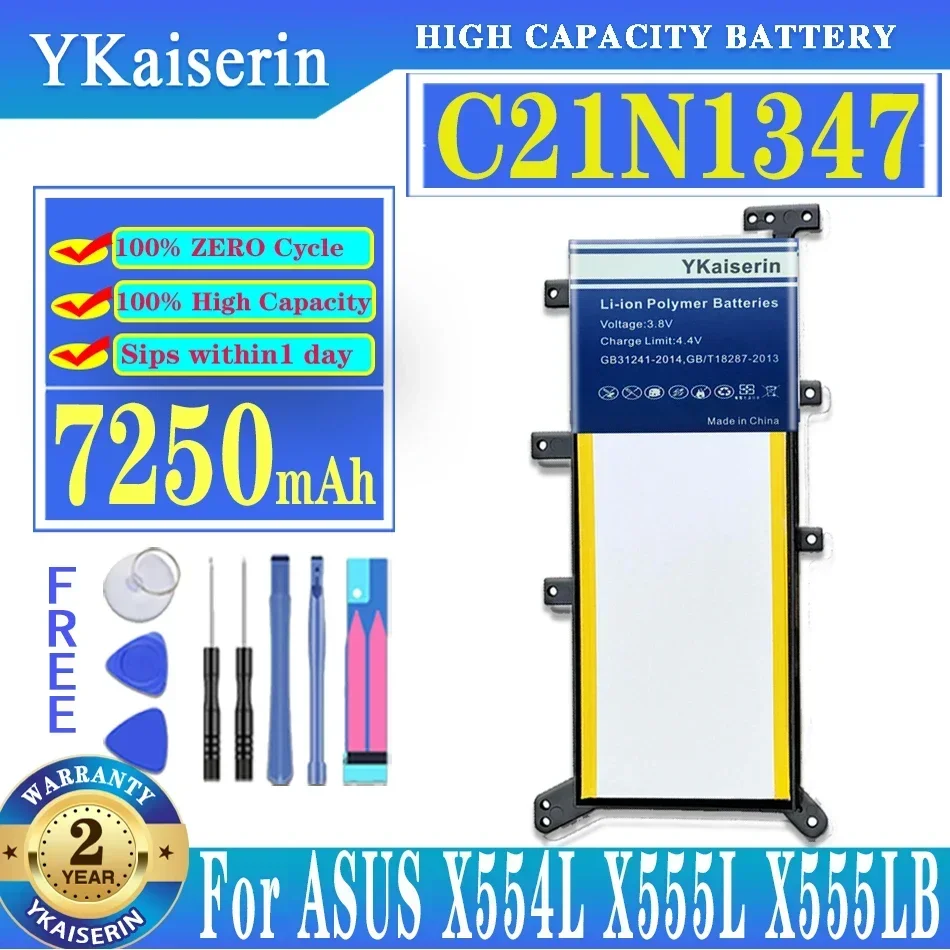 Аккумулятор 7250 мАч аккумулятор для ноутбука ASUS X554L X555L X555LB X555LN X555 X555LD X555LP F555A F555U W519L F555UA VM C21N1347
Аккумулятор 7250 мАч аккумулятор для ноутбука ASUS X554L X555L X555LB X555LN X555 X555LD X555LP F555A F555U W519L F555UA VM C21N1347