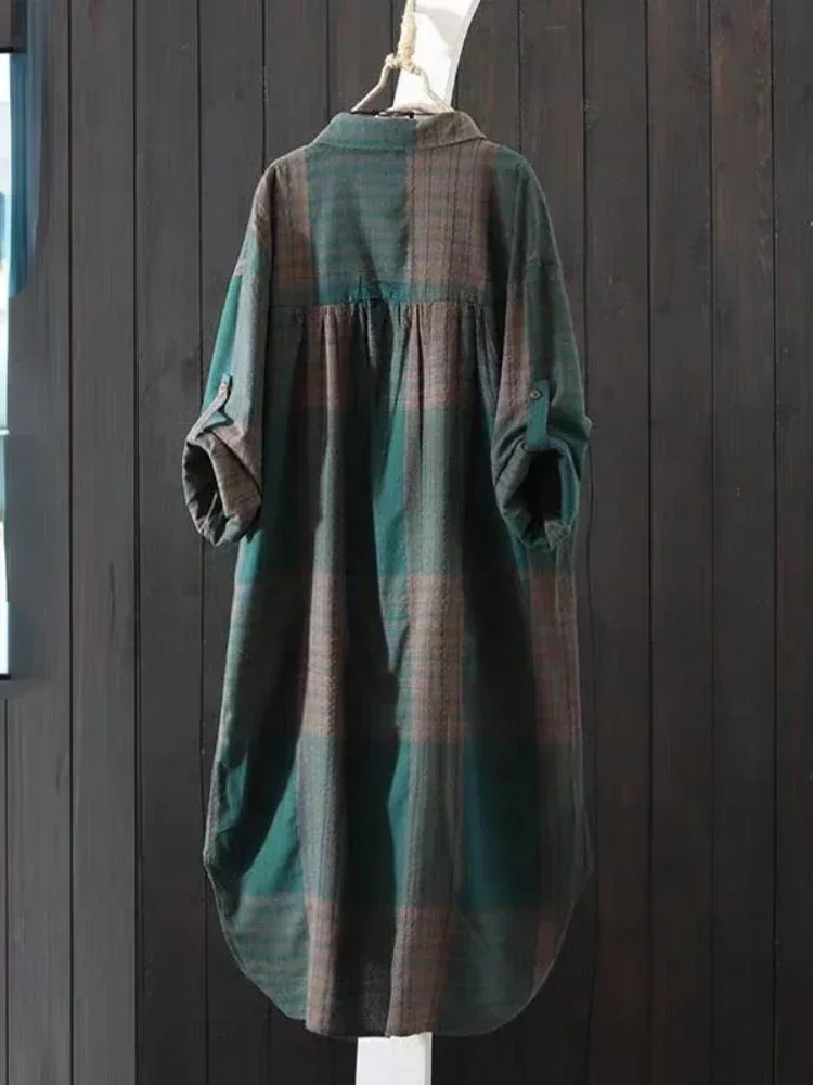 New Hot Sale Women Vintage Striped Plaid Shirt Loose Long Sleeve Blouses Female Casual Button Down Sun Protection Tops Clothing
New Hot Sale Women Vintage Striped Plaid Shirt Loose Long Sleeve Blouses Female Casual Button Down Sun Protection Tops Clothing