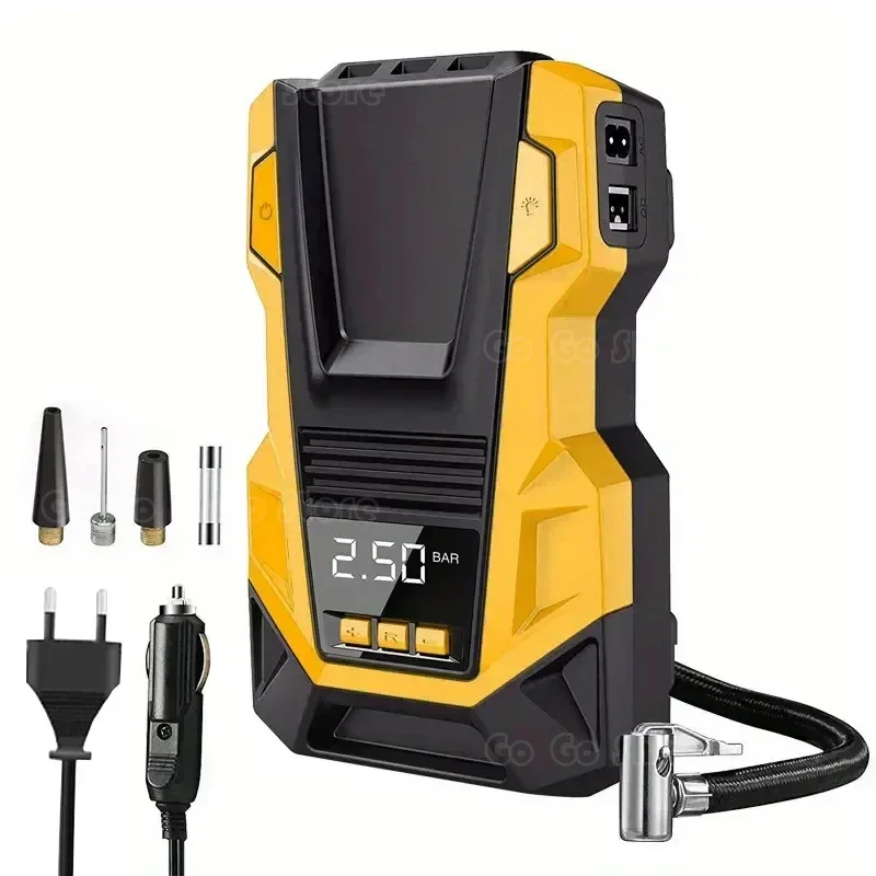 12V Car Portable Compressor Electric Compressor with LED Tyre Inflator Pump Dual-Purpose Suitable for Motorcycle
12V Car Portable Compressor Electric Compressor with LED Tyre Inflator Pump Dual-Purpose Suitable for Motorcycle