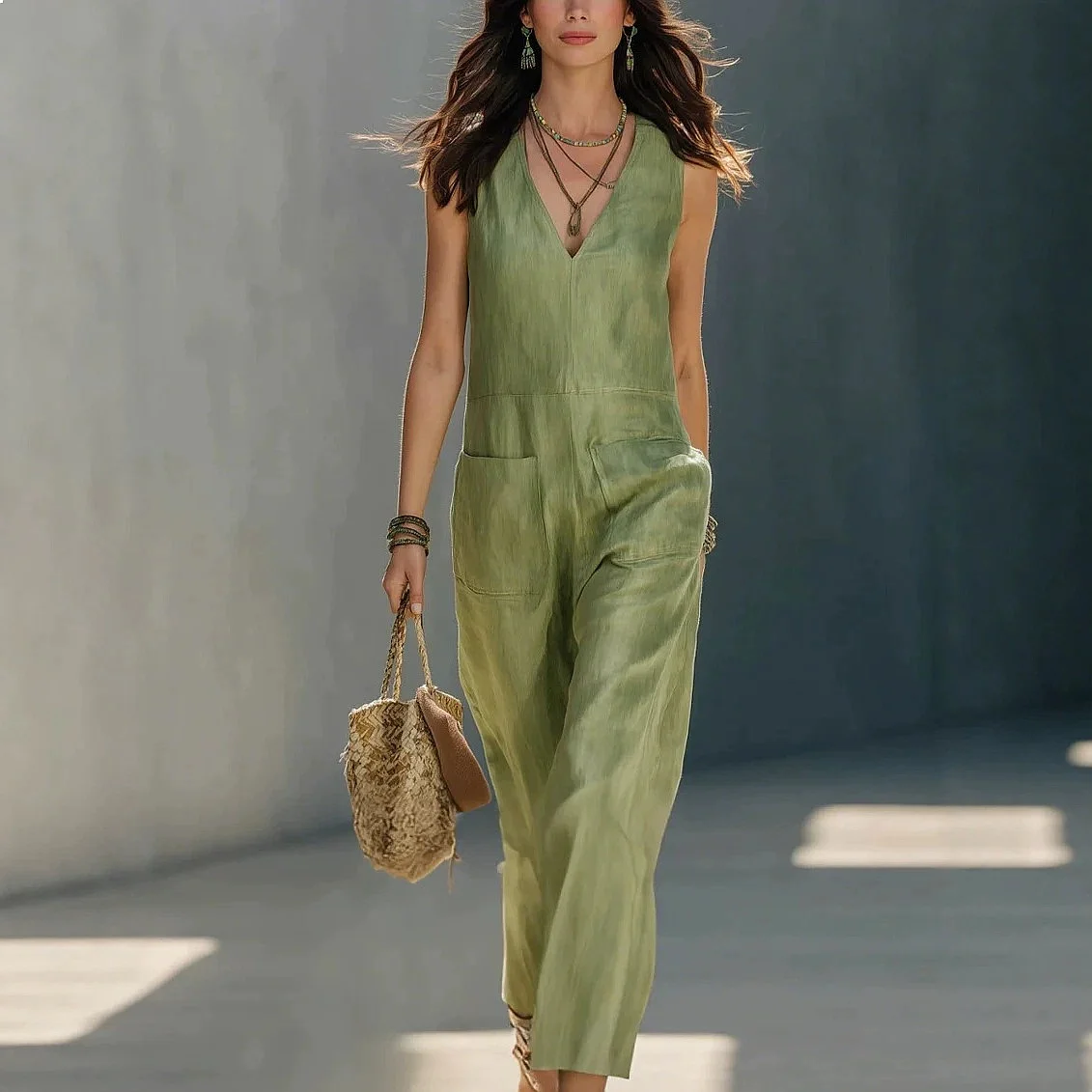 Women's Sleeveless Jumpsuit Casual Overall Playsuit with Pockets Spring Summer
Women's Sleeveless Jumpsuit Casual Overall Playsuit with Pockets Spring Summer