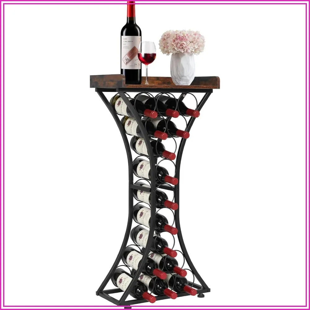 15-Bottle Freestanding Wine Rack with Wood Top, Sturdy Iron Frame, Space-Saving Floor Storage for Home Bar Kitchen Living Room
15-Bottle Freestanding Wine Rack with Wood Top, Sturdy Iron Frame, Space-Saving Floor Storage for Home Bar Kitchen Living Room