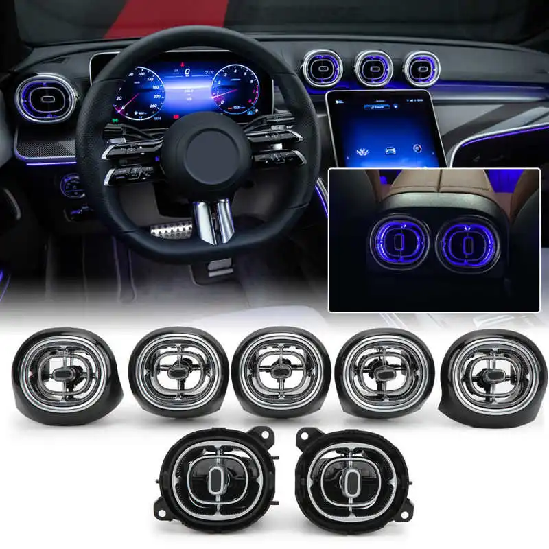 7pcs 64 Color Front Rear LED Turbine Air Vent Ambient Light Lamp Kits Replacement for Mercedes‑Benz C‑Class W206 S206 2022+
7pcs 64 Color Front Rear LED Turbine Air Vent Ambient Light Lamp Kits Replacement for Mercedes‑Benz C‑Class W206 S206 2022+