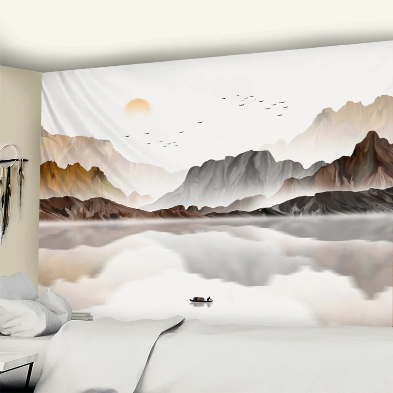 Ink Painting Landscape Wall Tapestry Mountain Night Room Wall Hanging Tapestry Home Decor Table Cover Tapestry
Ink Painting Landscape Wall Tapestry Mountain Night Room Wall Hanging Tapestry Home Decor Table Cover Tapestry