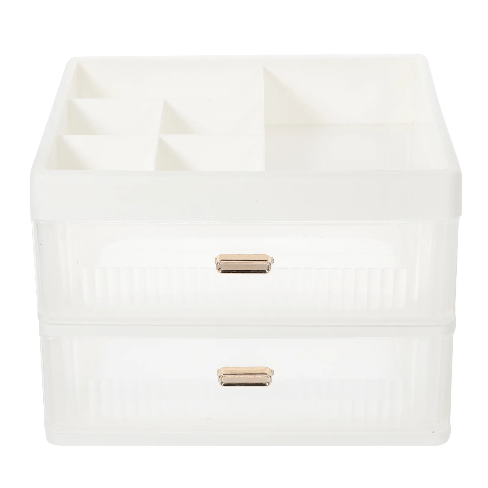 Drawer Style Desktop Organizer Makeup Cosmetics Storage Case with Upper Compartment Lightweight Practical Design for Desk Paper
Drawer Style Desktop Organizer Makeup Cosmetics Storage Case with Upper Compartment Lightweight Practical Design for Desk Paper