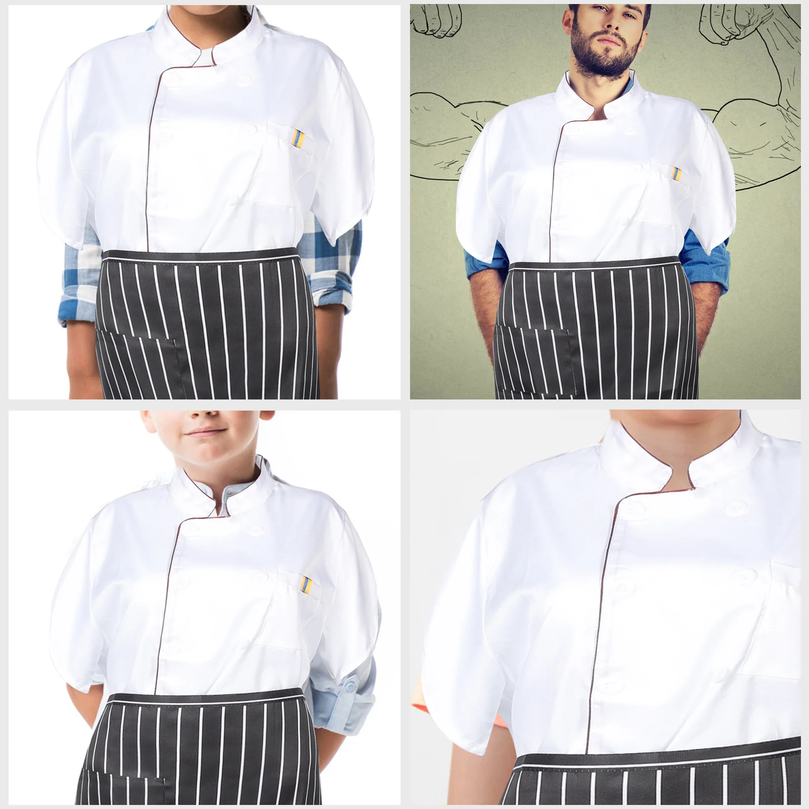 Chef Workwear Short Sleeve Purple Uniform Kitchen Apron Set Breathable Material Large Pocket Men Women Restaurant Hotel 
Chef Workwear Short Sleeve Purple Uniform Kitchen Apron Set Breathable Material Large Pocket Men Women Restaurant Hotel