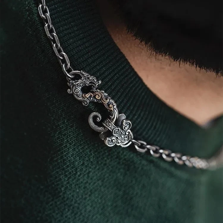 Auspicious Beast Pattern Tai Jiao Chain for Men's Retro Traditional Chinese Style Necklace for Men's Style Handsome Jewelry
Auspicious Beast Pattern Tai Jiao Chain for Men's Retro Traditional Chinese Style Necklace for Men's Style Handsome Jewelry