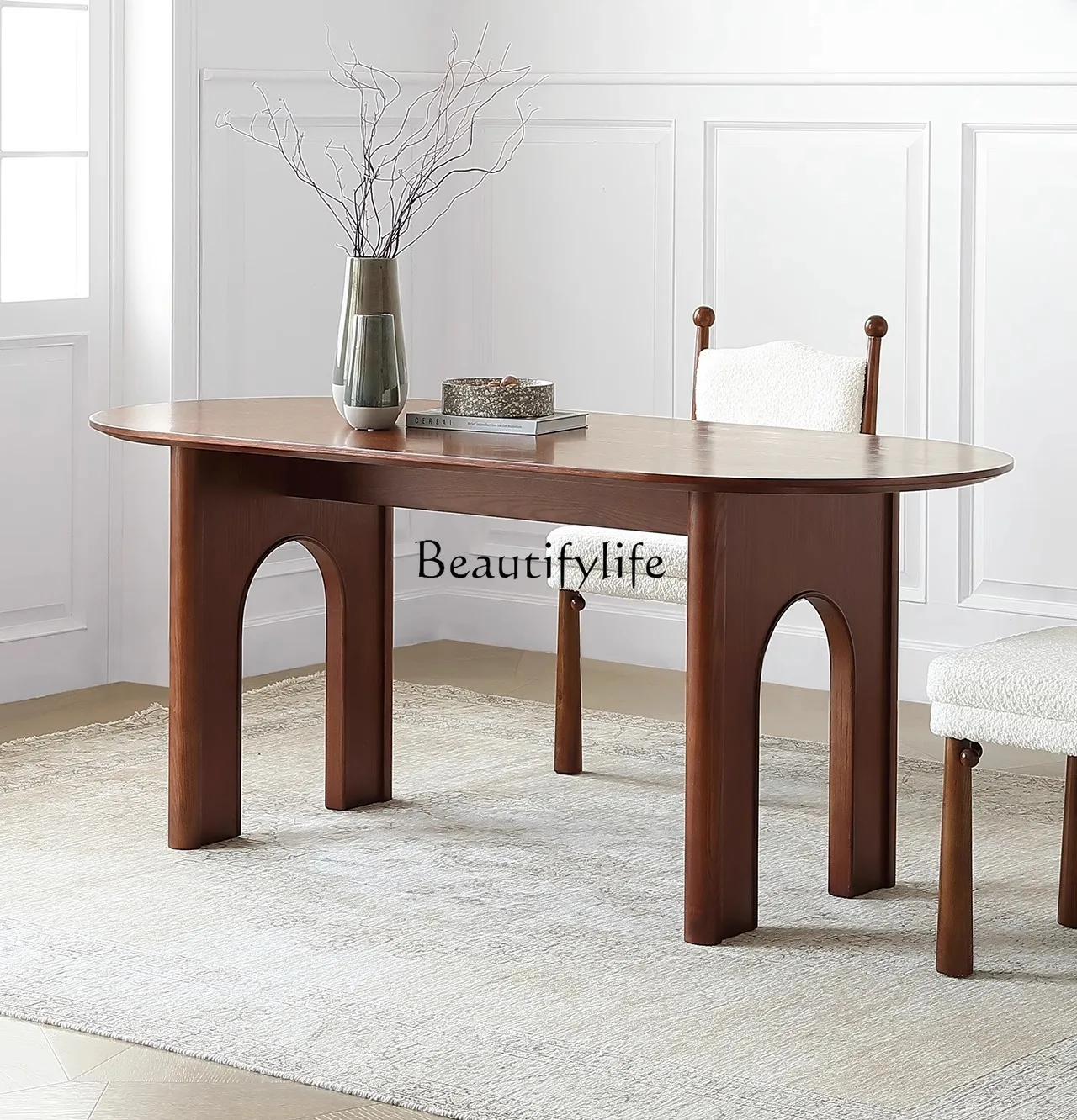 French Style Vintage Dining Table Nordic Retro Solid Wood Living Room Oval Chinese Style Dining Table
French Style Vintage Dining Table Nordic Retro Solid Wood Living Room Oval Chinese Style Dining Table