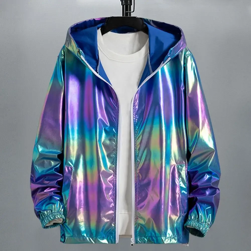 Поп-мужская блестящая куртка, блестящая серебряная яркая уличная куртка на молнии с капюшоном, осенняя тонкая ветровка в стиле Харадзюку, водонепроницаемые пальто
Поп-мужская блестящая куртка, блестящая серебряная яркая уличная куртка на молнии с капюшоном, осенняя тонкая ветровка в стиле Харадзюку, водонепроницаемые пальто