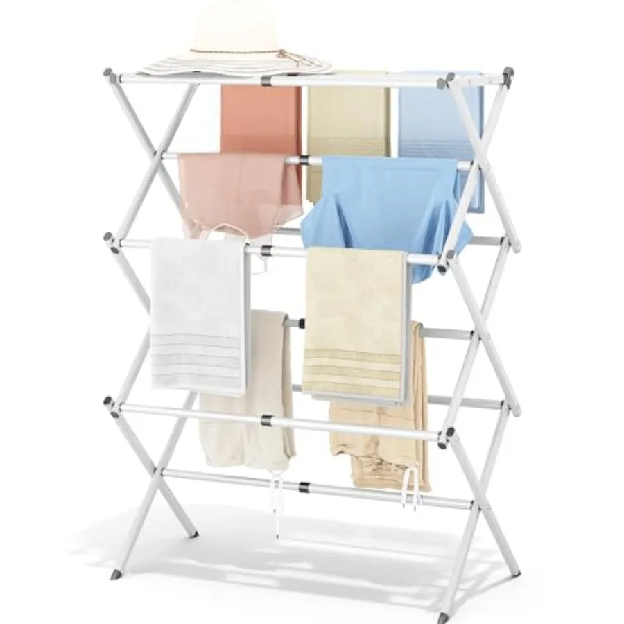 Clothes Drying Rack Folding - 3 Tier Laundry Drying Rack for Clothes, Expandable Metal Clothing Dryer, Collapsible Towel Rack,
Clothes Drying Rack Folding - 3 Tier Laundry Drying Rack for Clothes, Expandable Metal Clothing Dryer, Collapsible Towel Rack,